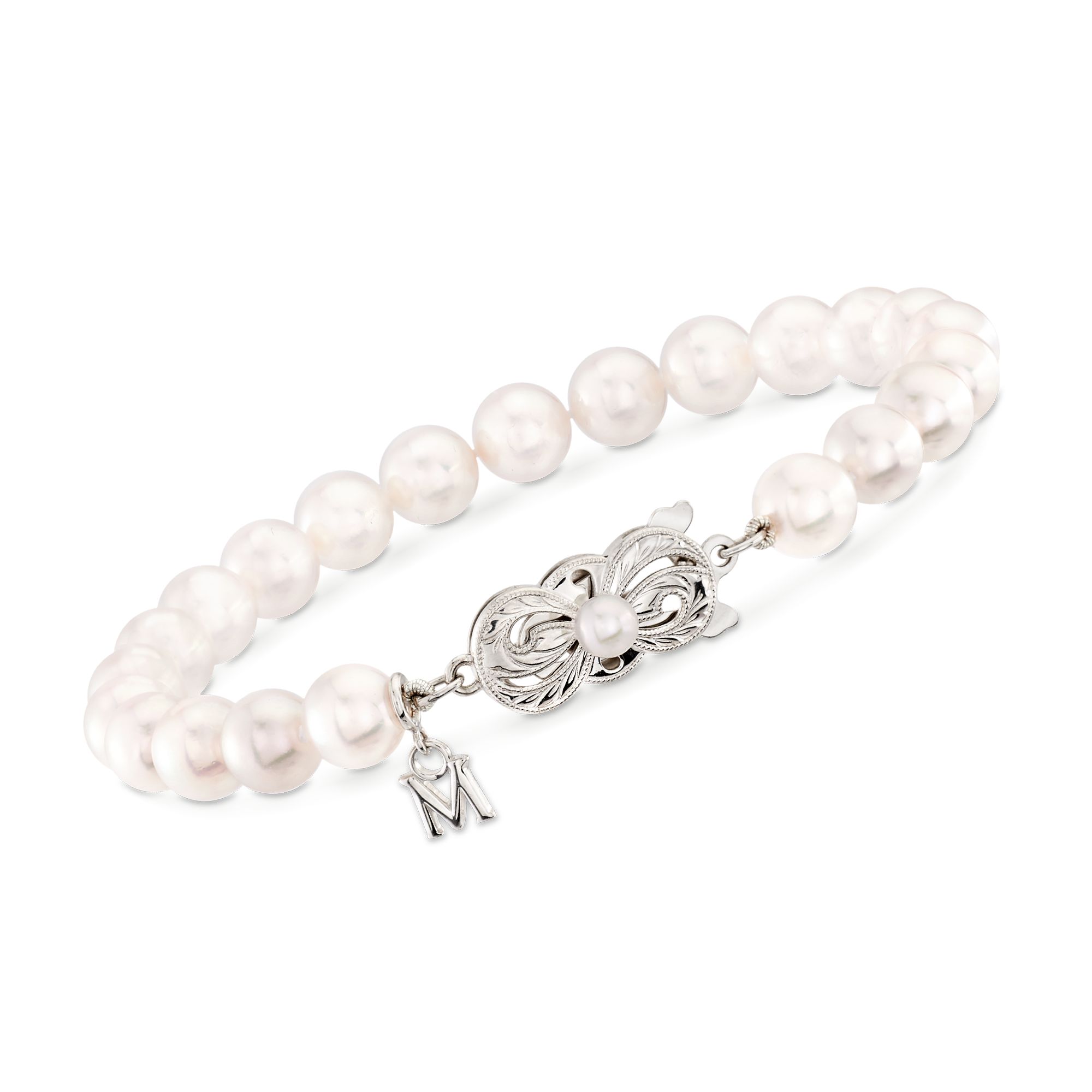 MIKIMOTO 18karat white gold pearl and diamond bracelet  NETAPORTER