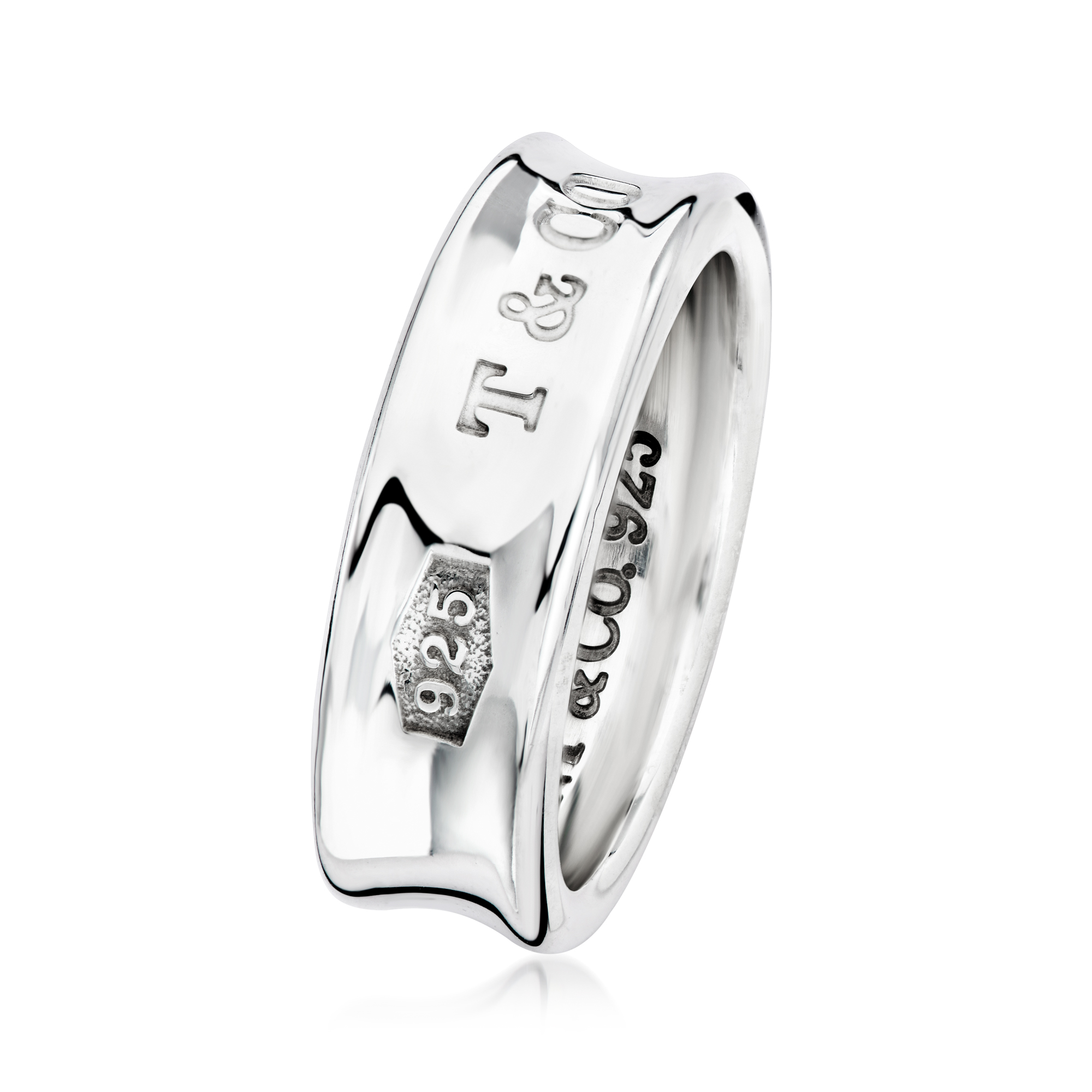 C. 2000 Vintage Tiffany Jewelry Sterling Silver Band Ring