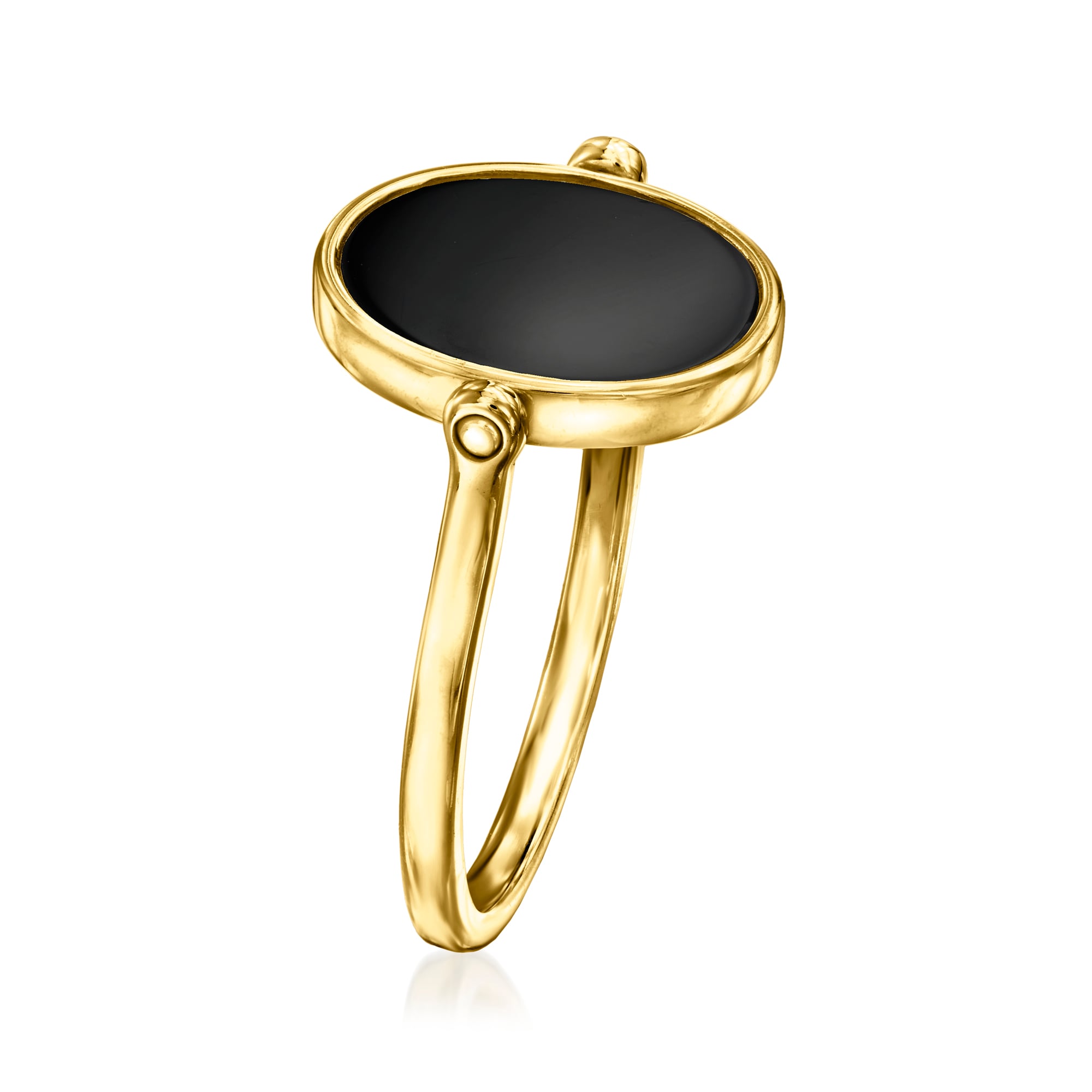 Mother-of-Pearl and Onyx Reversible Ring in 18kt Gold Over