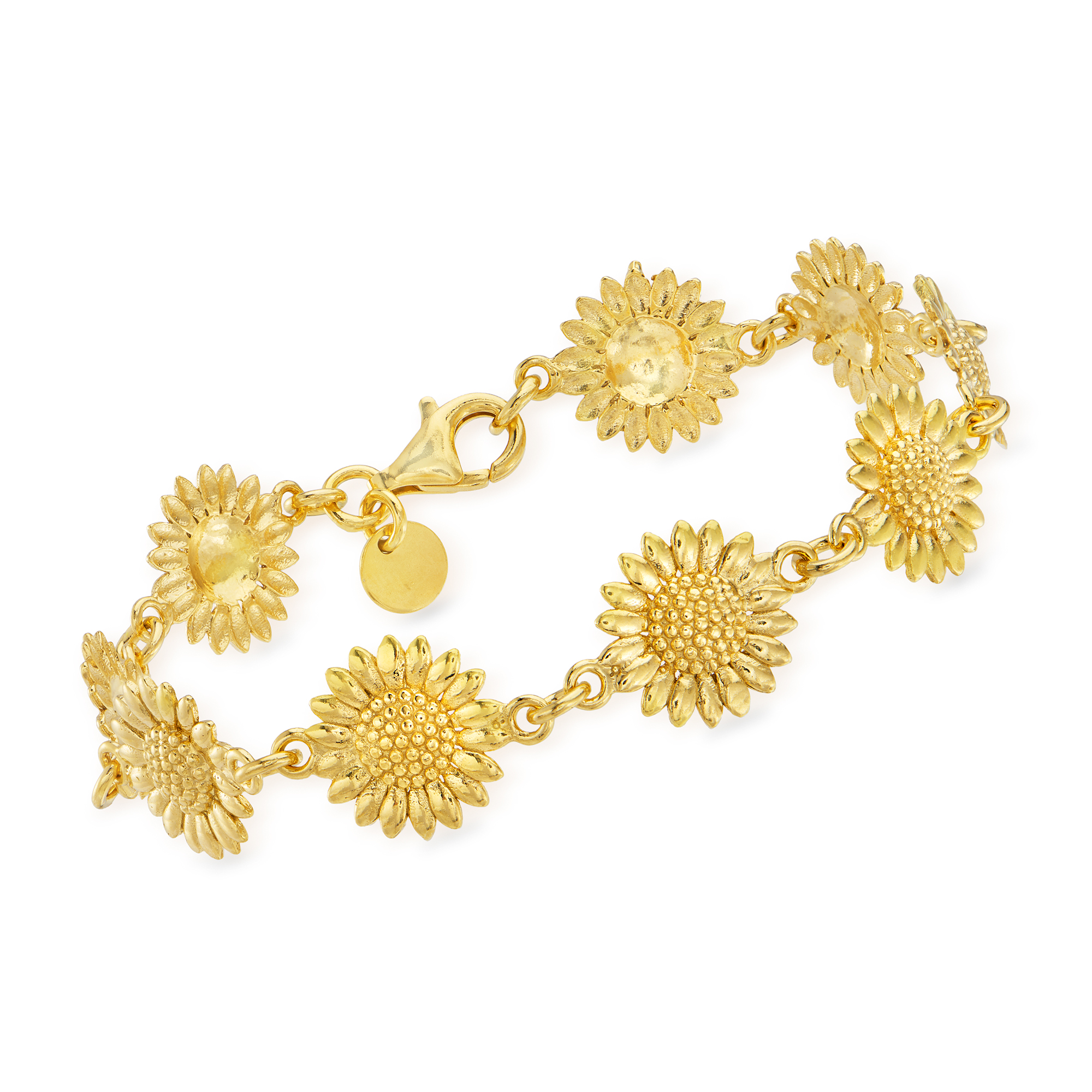 Italian 18kt Gold Over Sterling Sunflower Bracelet | Ross-Simons