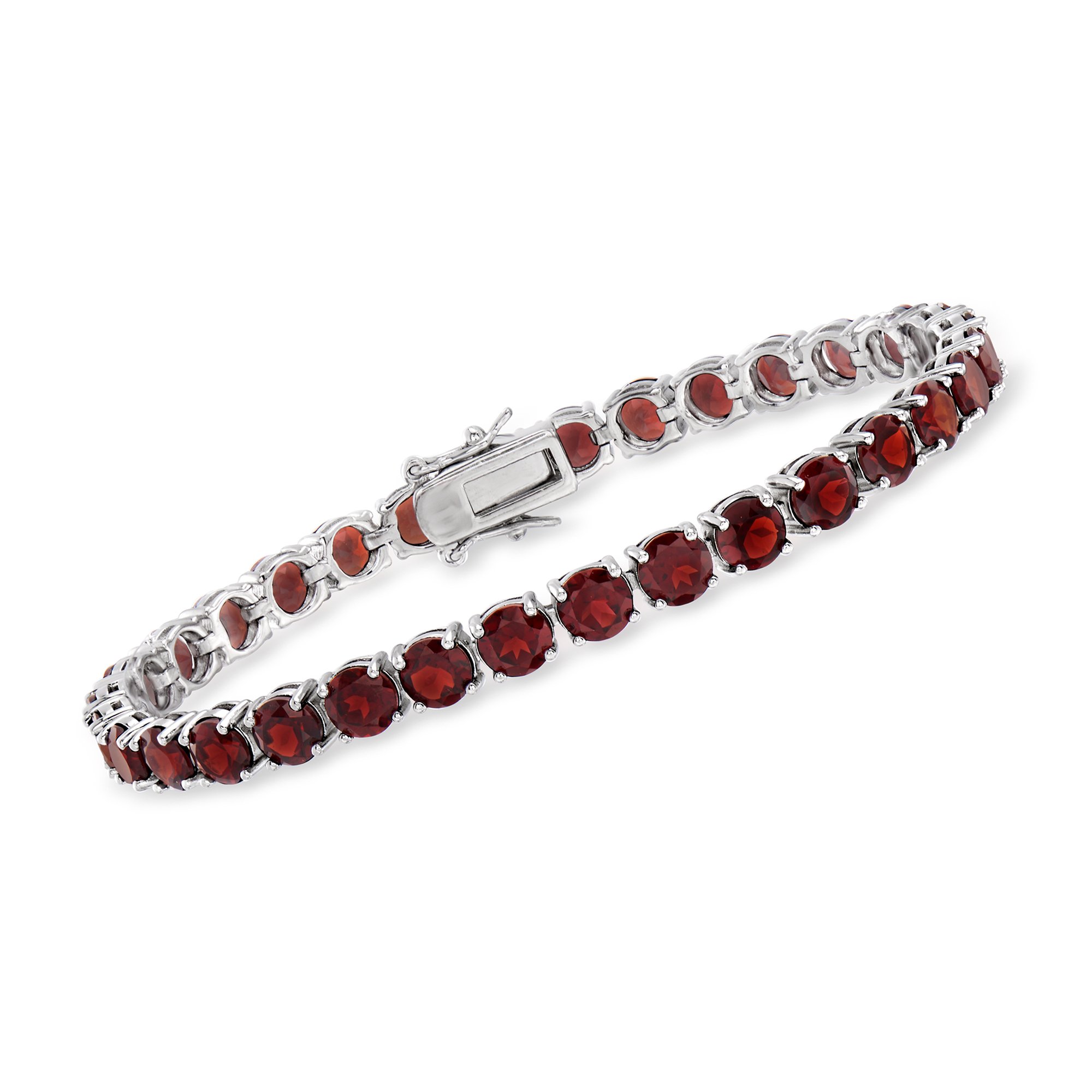 19.20 ct. t.w. Garnet Tennis Bracelet in Sterling Silver | Ross Simons
