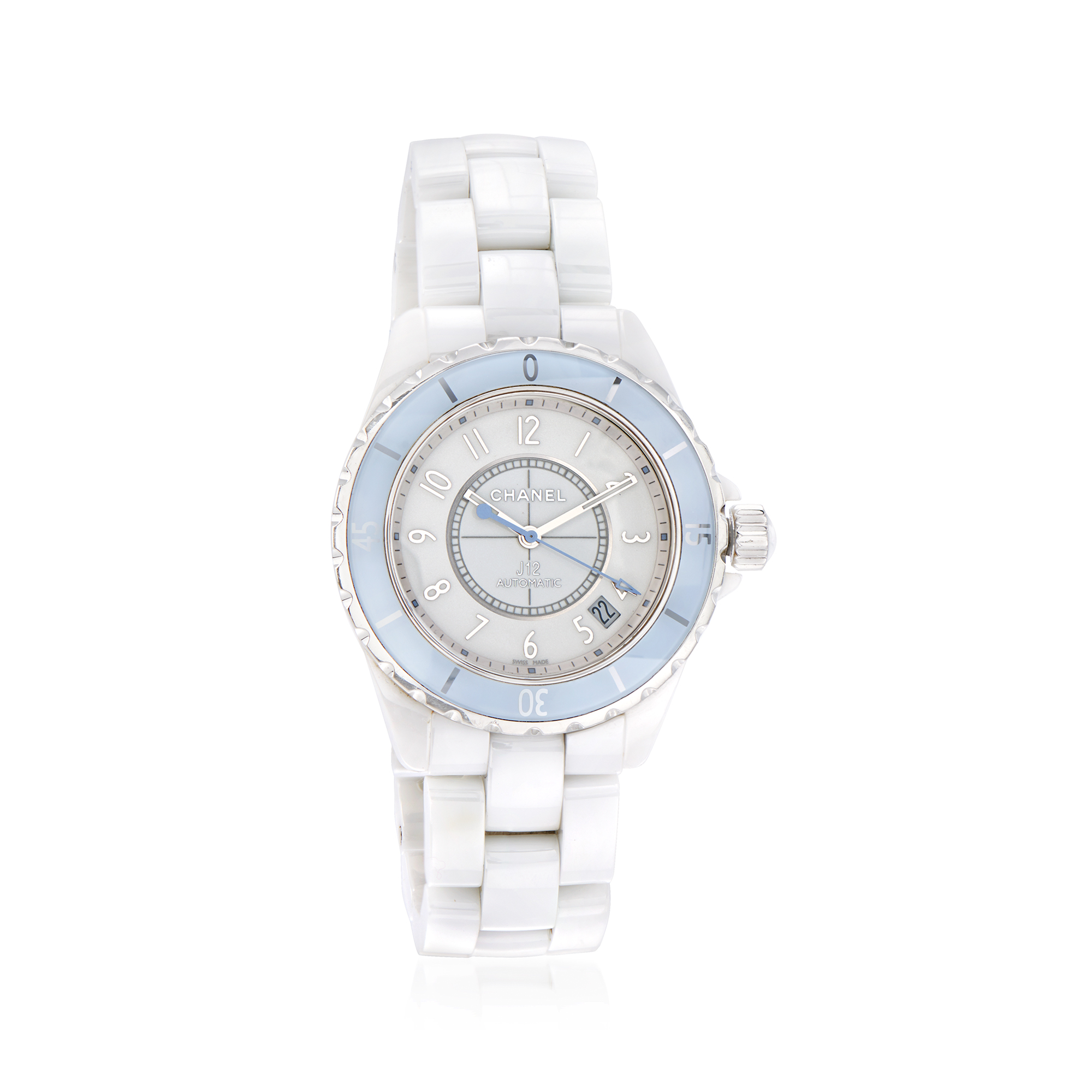 38mm Automatic White Ceramic Watch 