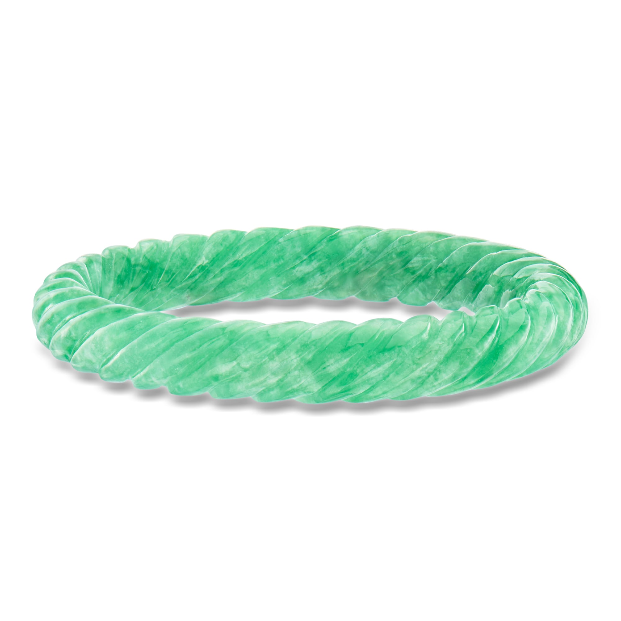 Carved Jade Bangle Bracelet with 14kt Yellow Gold | Ross Simons