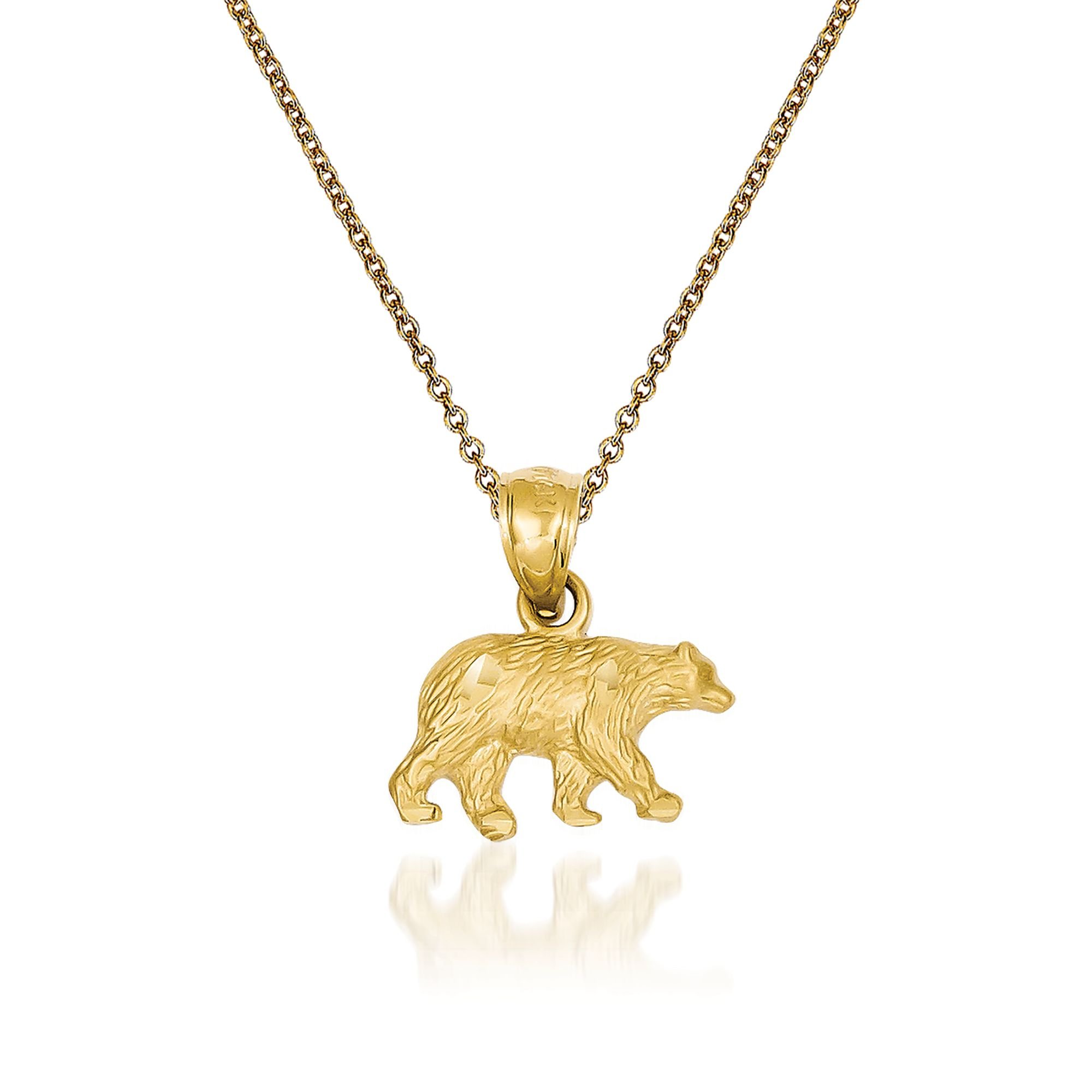 14K YELLOW GOLD TEDDY BEAR PENDANT