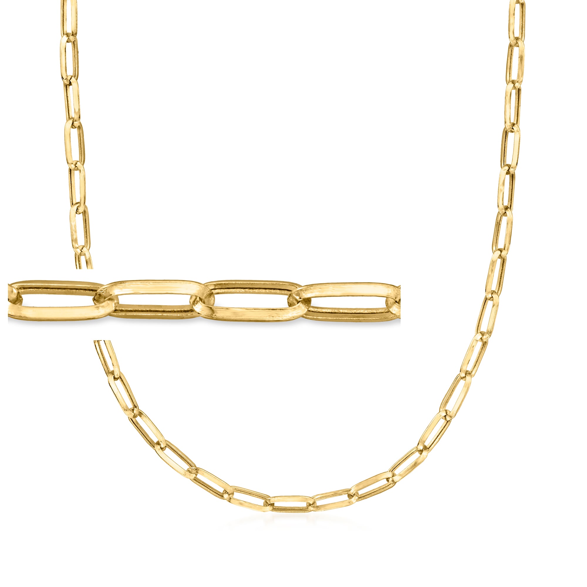 Italian 14kt Yellow Gold Paper Clip Link Necklace | Ross Simons