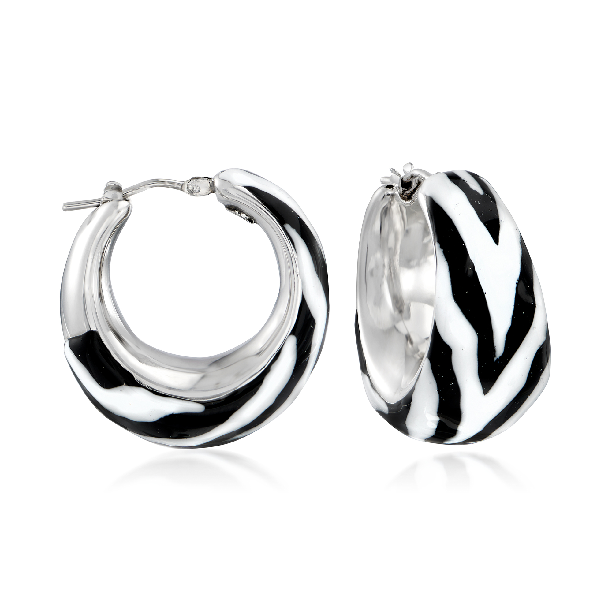 Zebra Safari Animal Minimalist Sterling Silver Stud Earrings