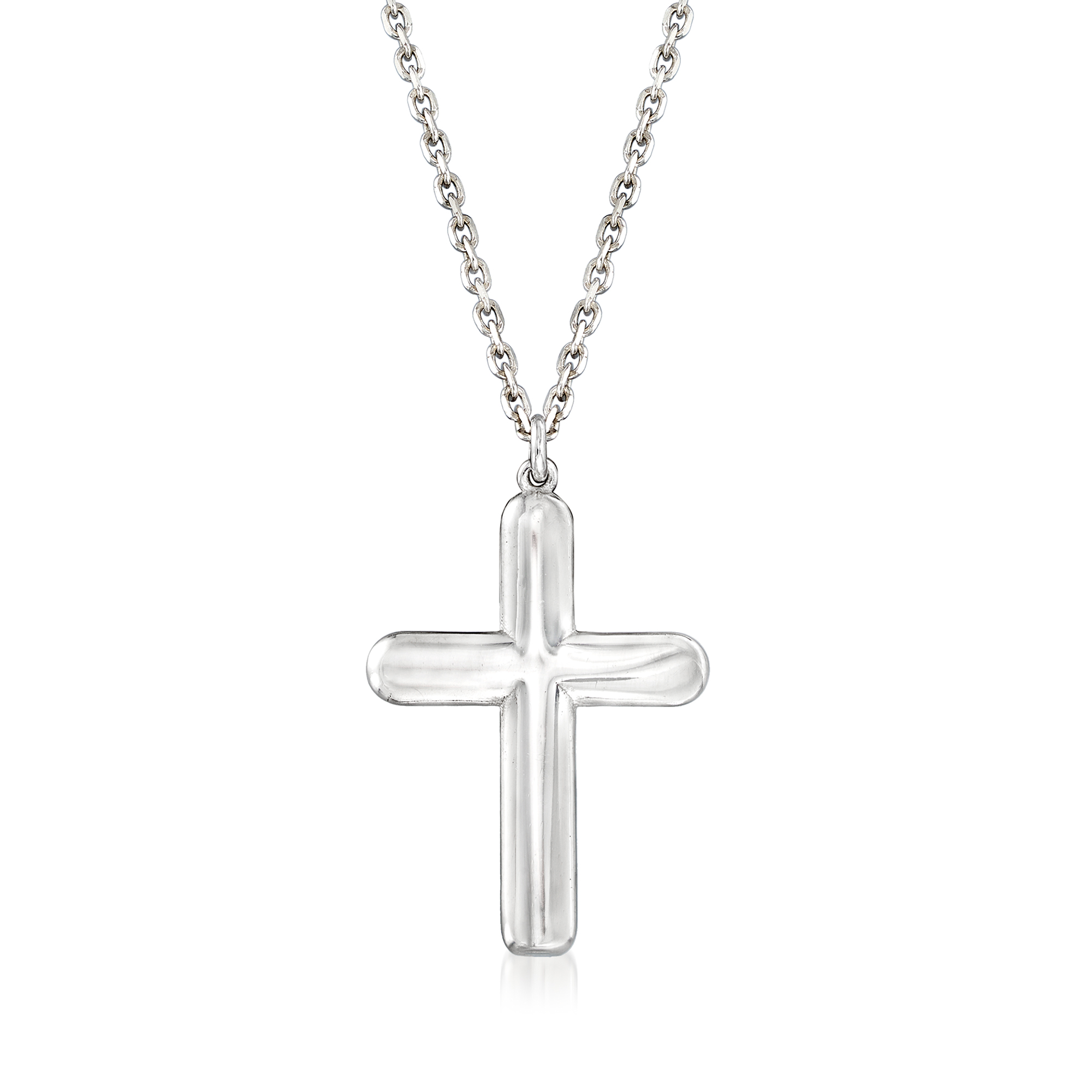 Italian Sterling Silver Cross Necklace 