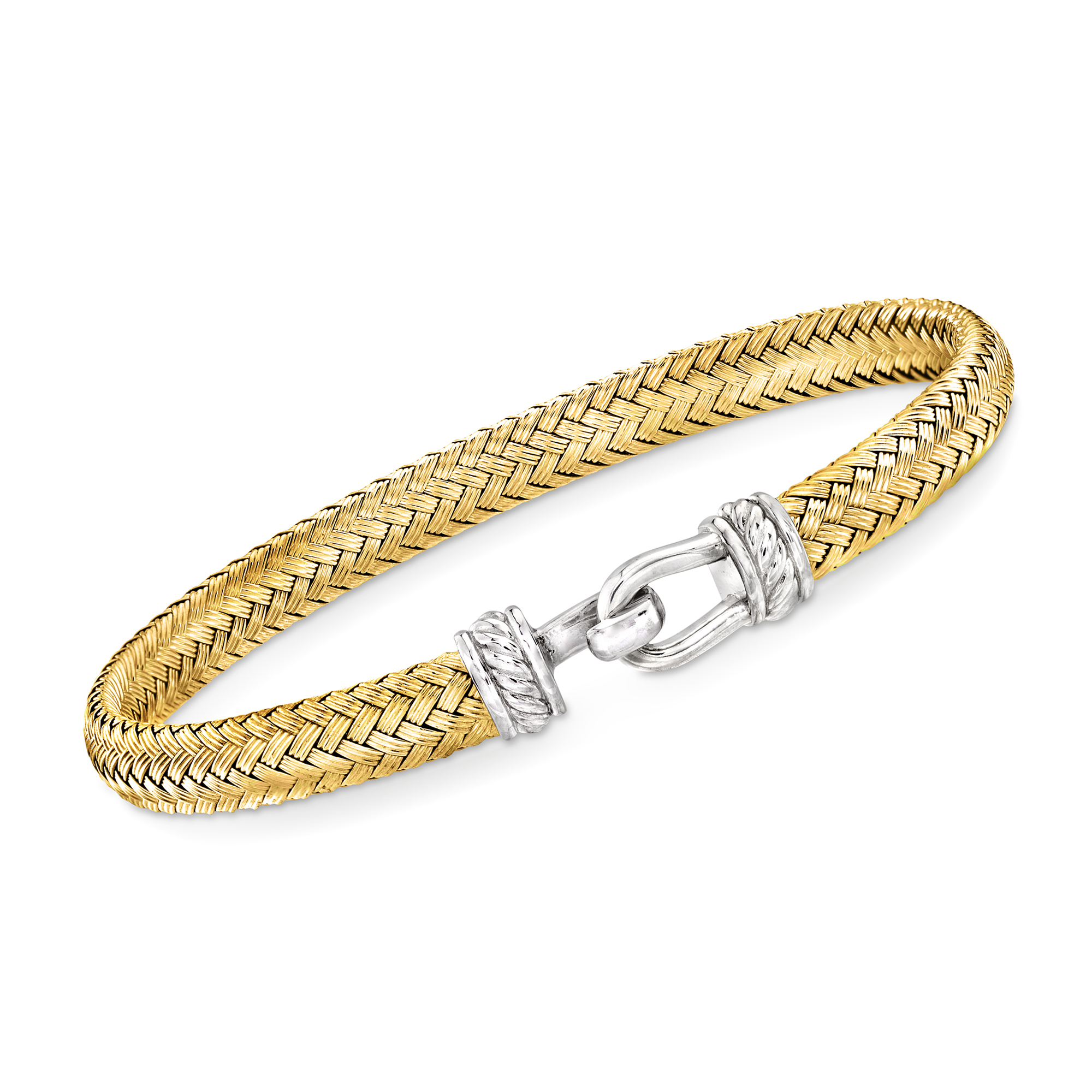 Italian Sterling Silver and 18kt Gold Over Sterling Horsebit