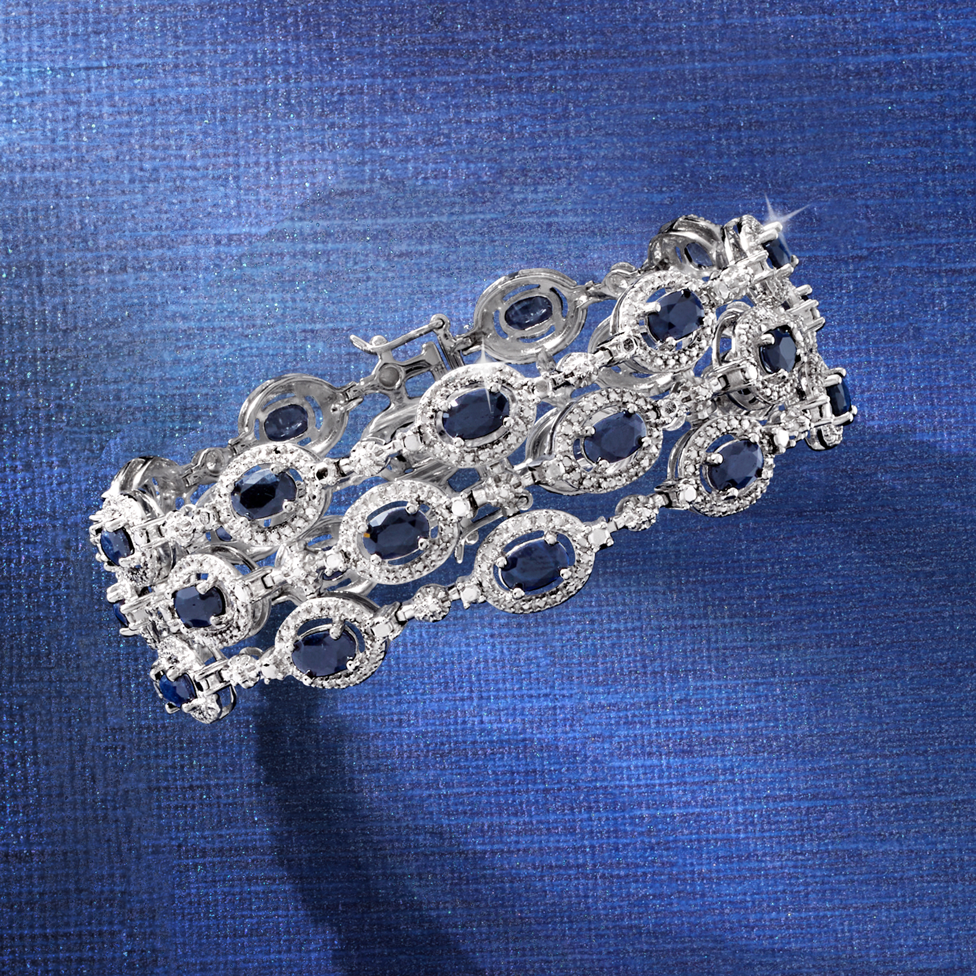 16.00 ct. t.w. Sapphire Three-Row Bracelet with Single