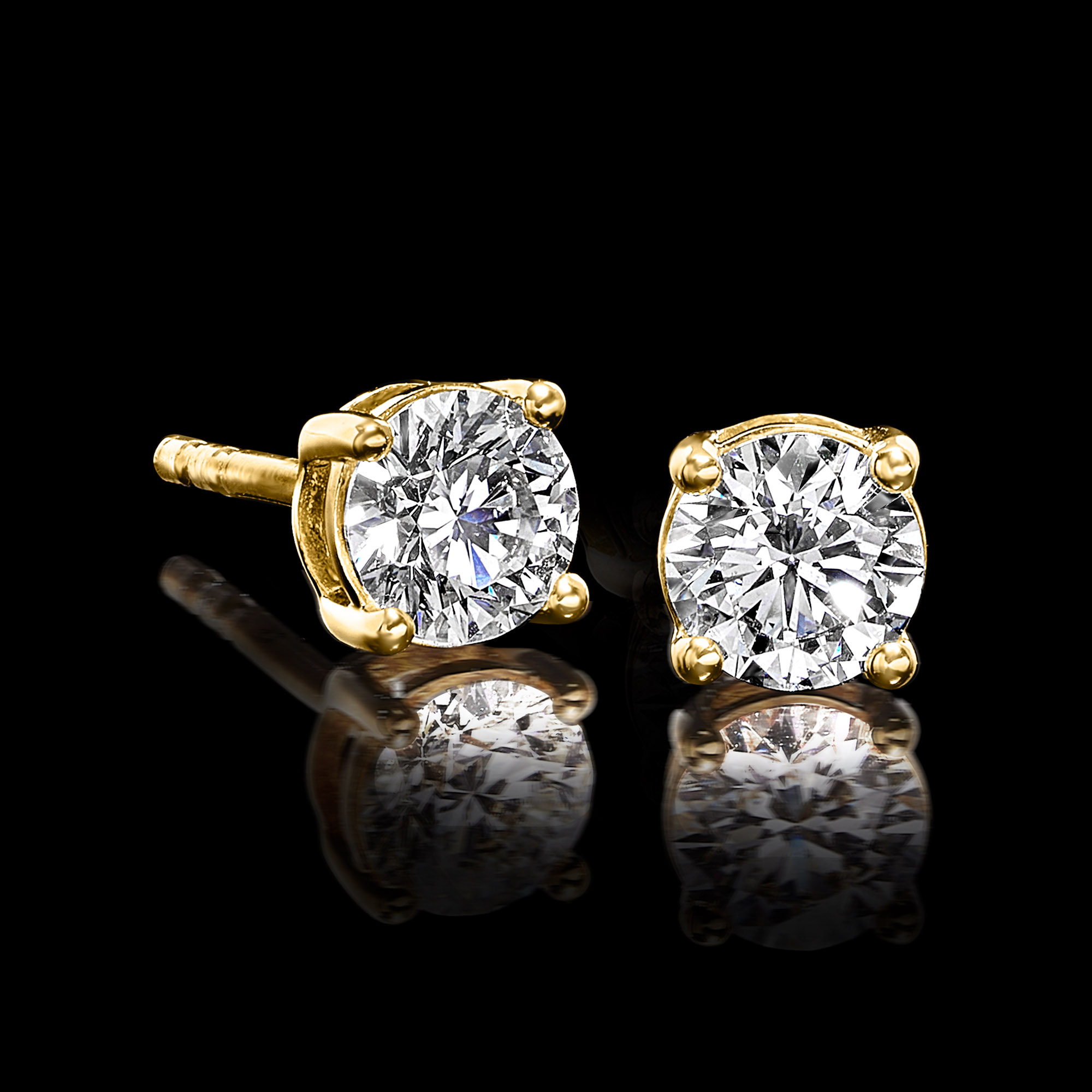 75 ct. t.w. Lab-Grown Diamond Stud Earrings in 18kt Gold Over