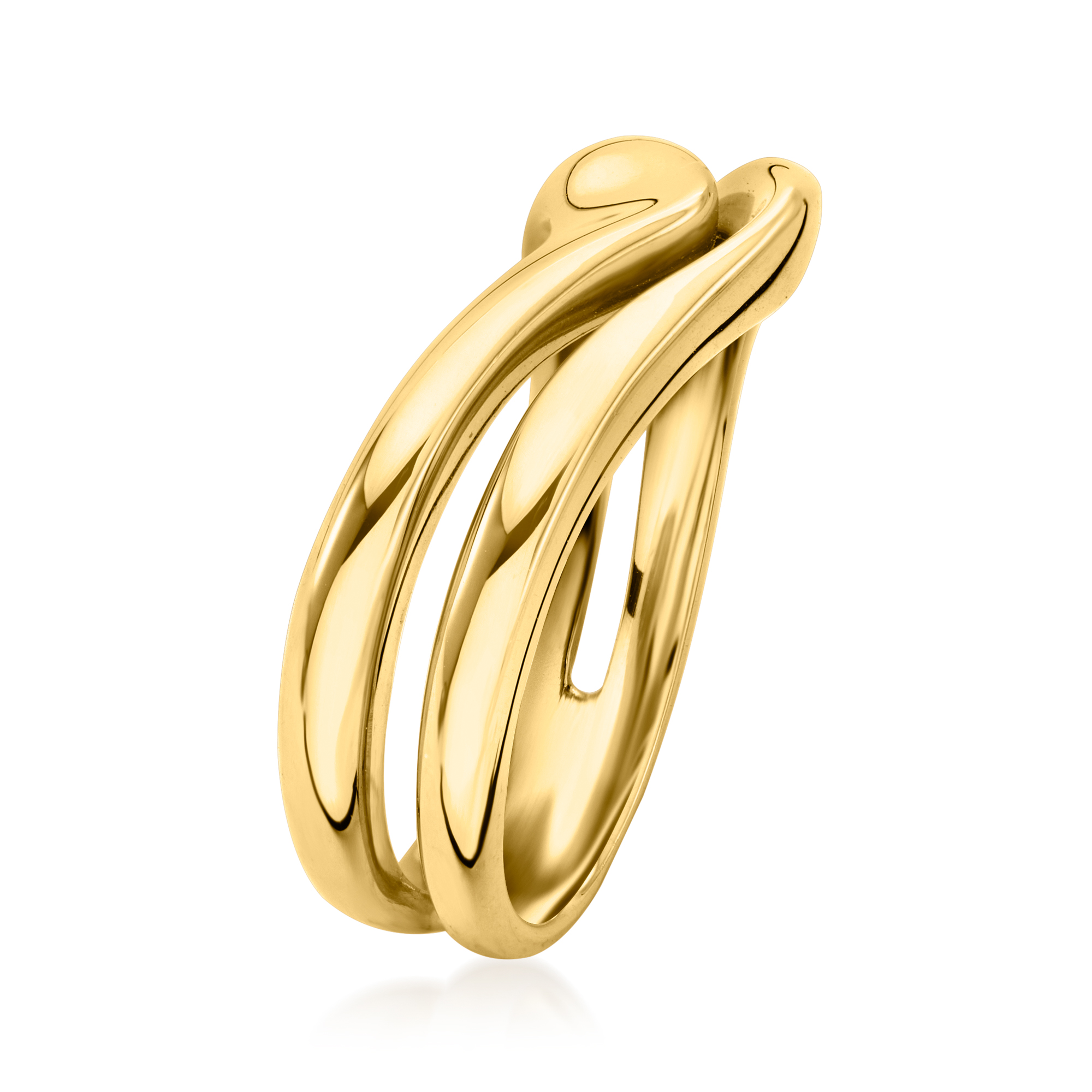C. 1980 Vintage Georg Jensen 18kt Yellow Gold Wave Ring