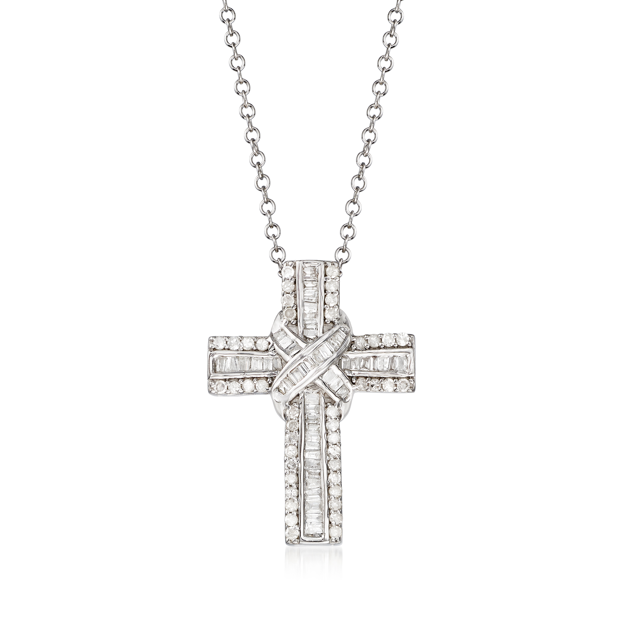 Diamond Cross Necklace 1/2 carat tw Round 10K Rose Gold | Jared