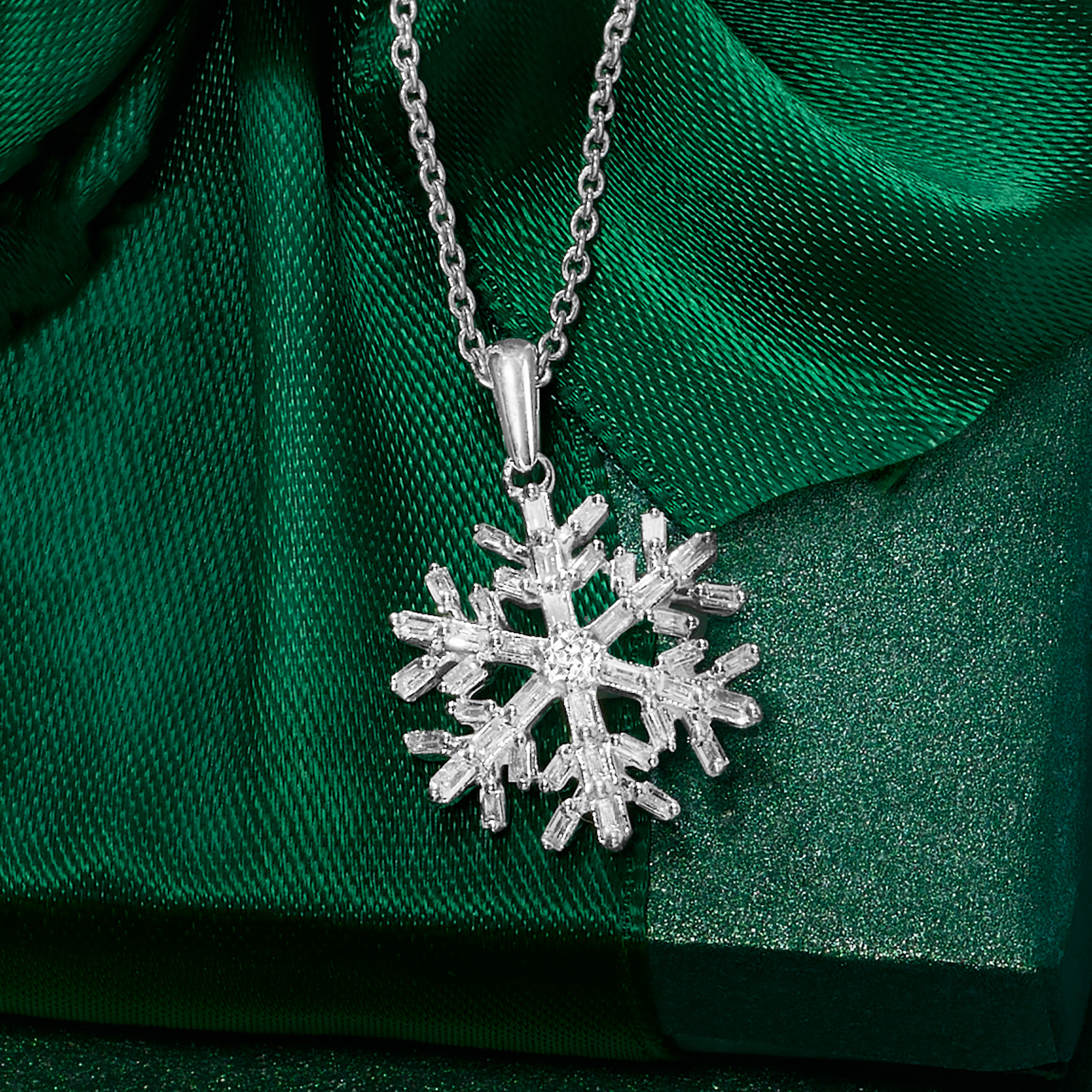★ROSEMONT★ Silver Ribbon Necklace RA24C37K Gift Boxed Awareness Ribbon Diamond Accent Necklace Sterling