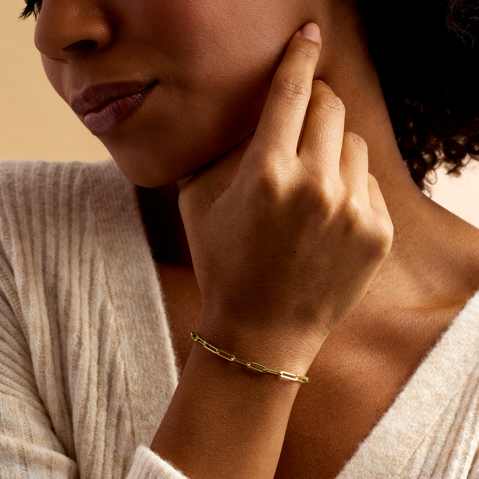 新作！【 Ralph Lauren】Gold-Tone Paperclip Link ブレスレット Lauren Ralph Lauren Gold-Tone Vintage Rose Heart Lock Link