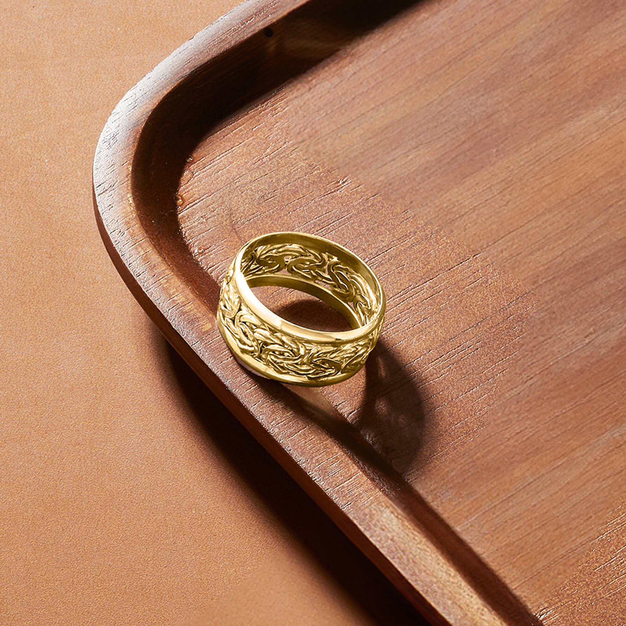 10kt Yellow Gold Byzantine Bordered Ring | Ross Simons