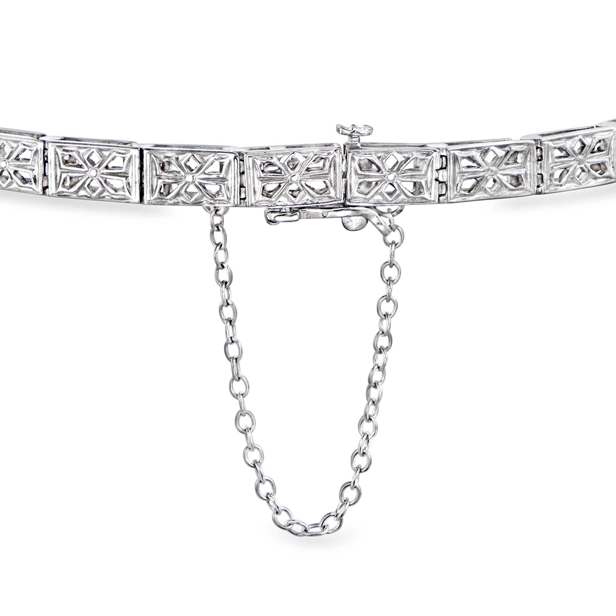 C. 1950 Vintage .50 ct. t.w. Sky Blue Topaz Bracelet in 18kt White
