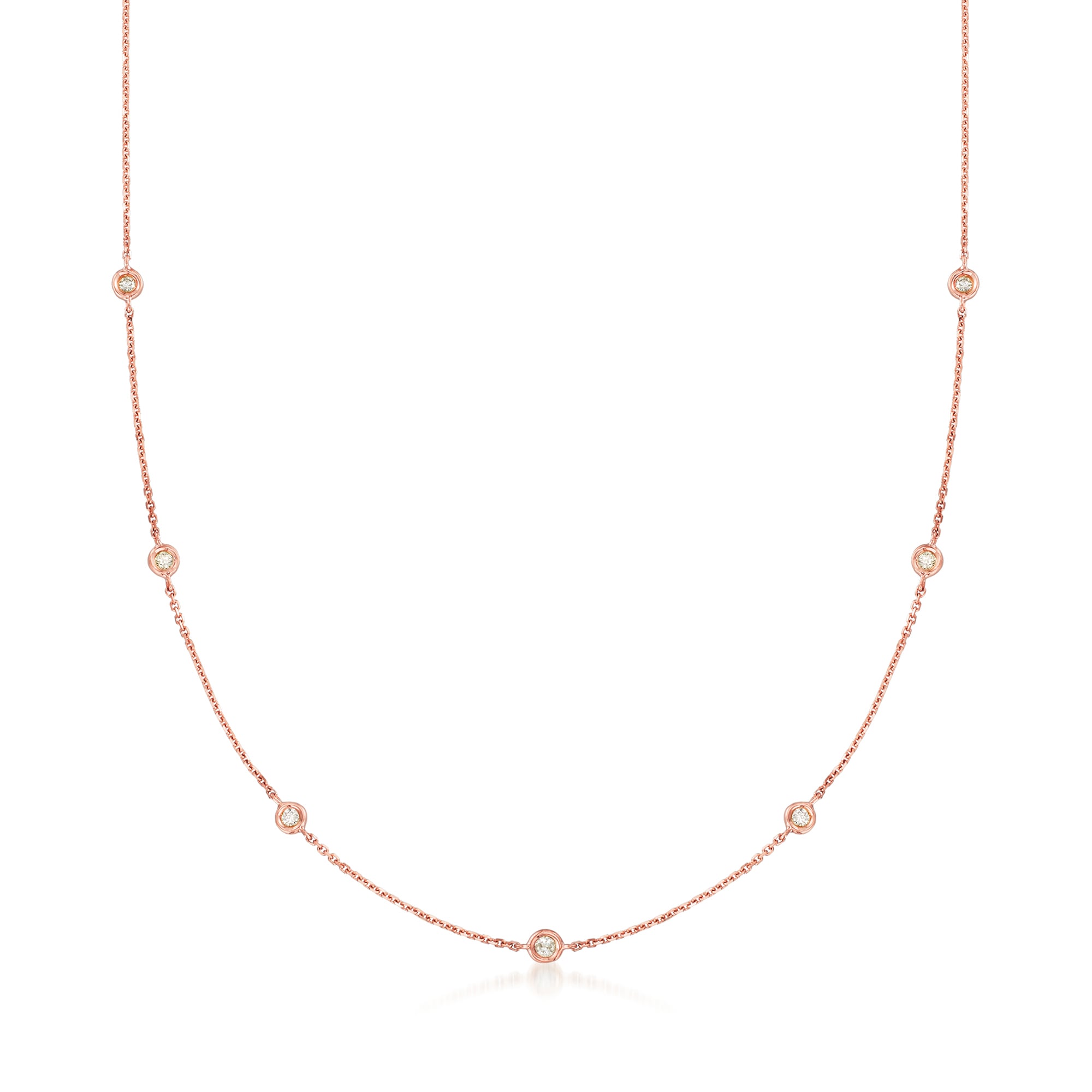 2.00 ct. t.w. Bezel-Set Diamond Station Necklace in 14kt Yellow