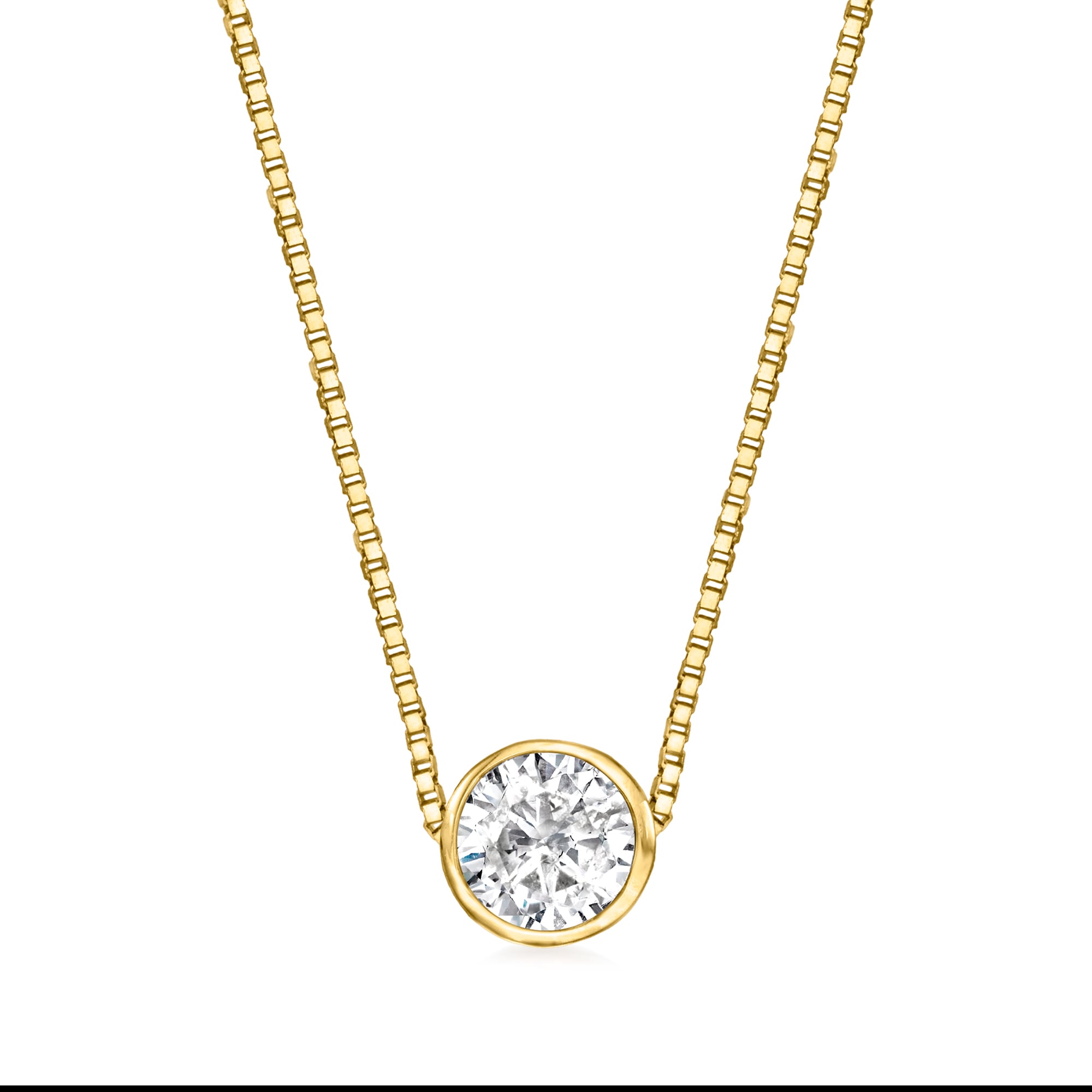 33 Carat Bezel-Set Diamond Necklace in 14kt Yellow Gold | Ross Simons