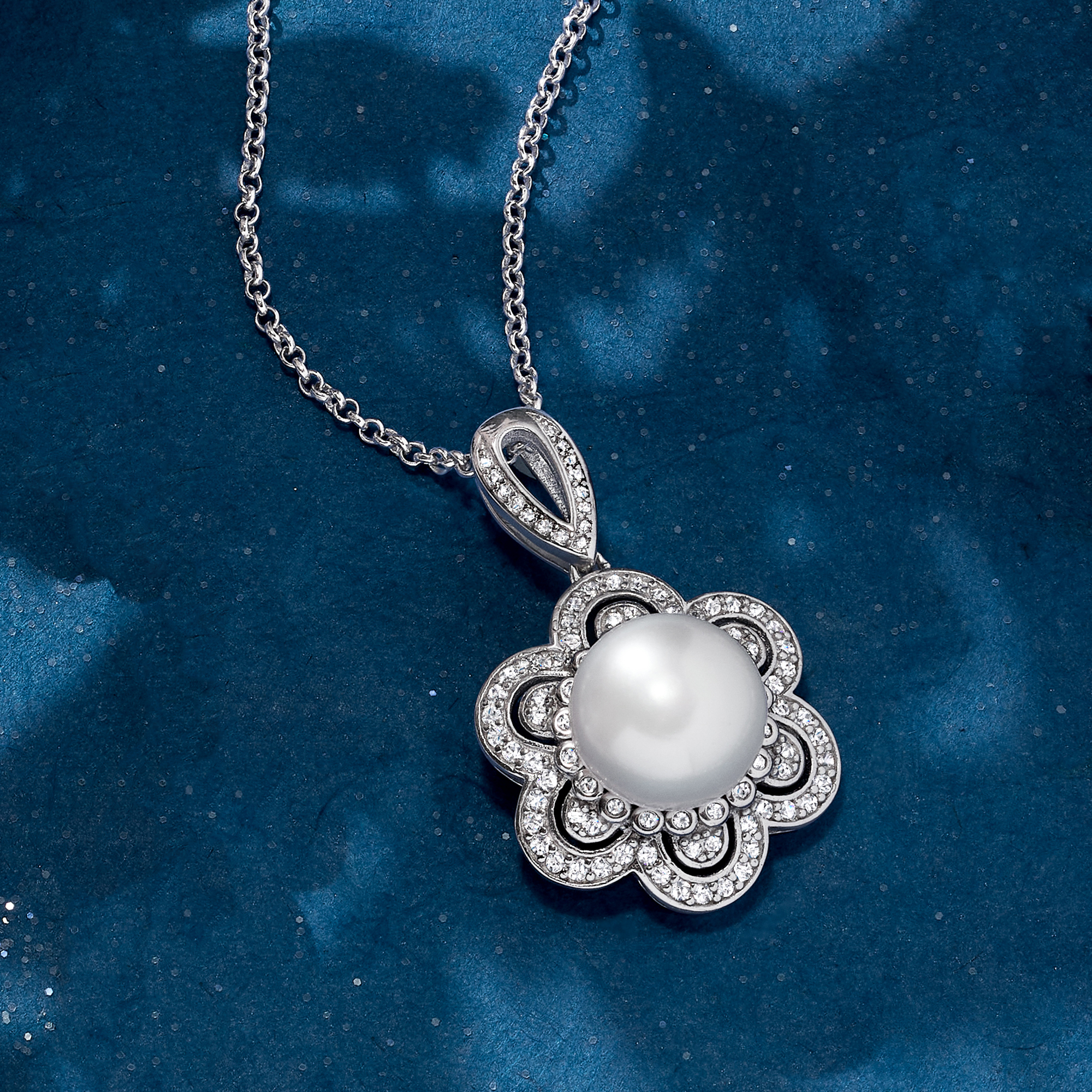 ★ROSEMONT★ SILVER Pearl Necklace RC0383 785133.jpg