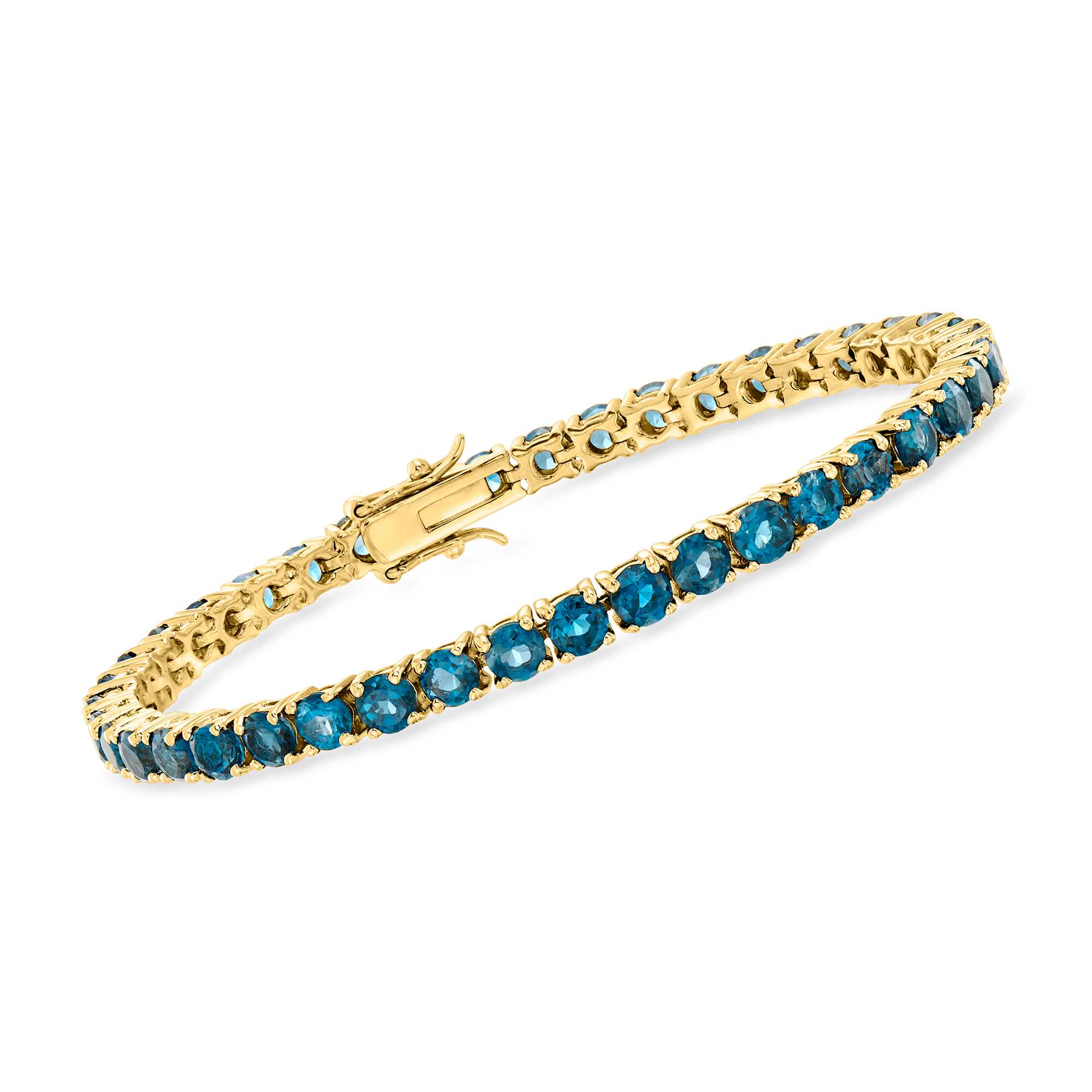 ruby ＆blue topaz bracelet K18 ラスト 12.00 ct. t.w. London Blue Topaz Tennis Bracelet in 18kt