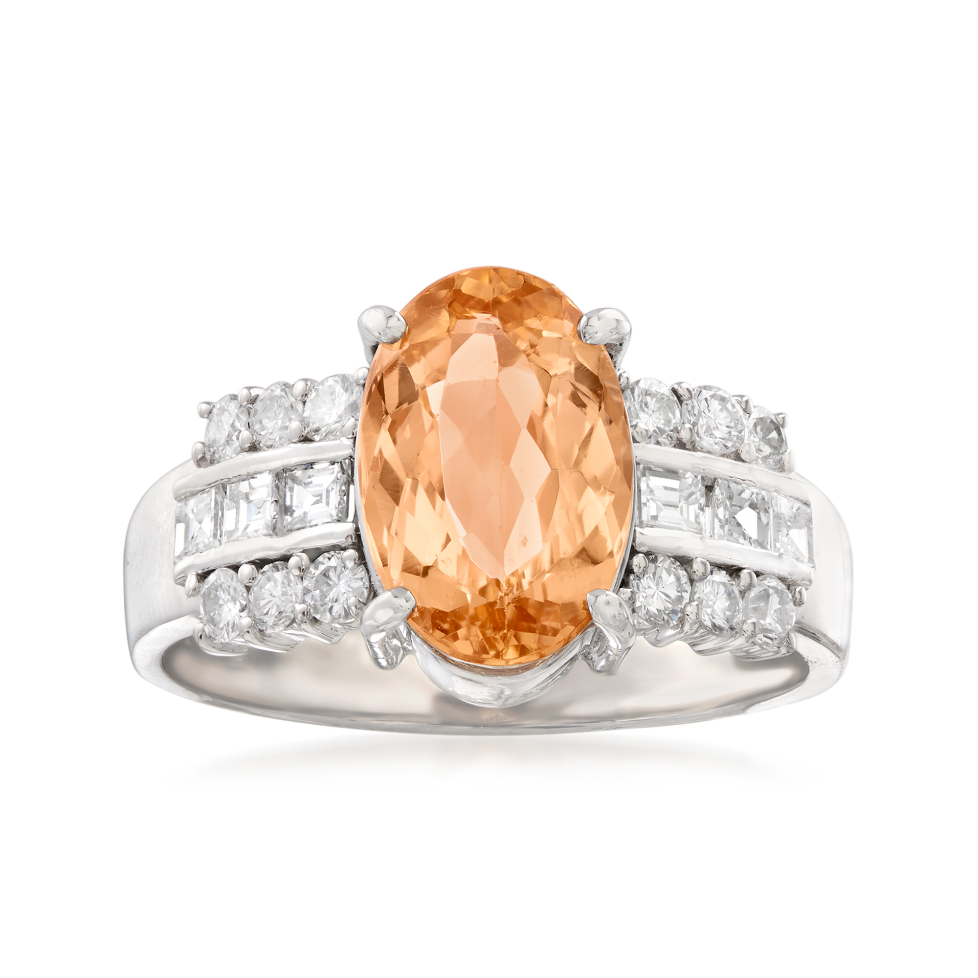 90s〜リングNo.676544 C. 1990 Vintage 2.35 Carat Imperial Topaz Ring with .54 ct. t.w.
