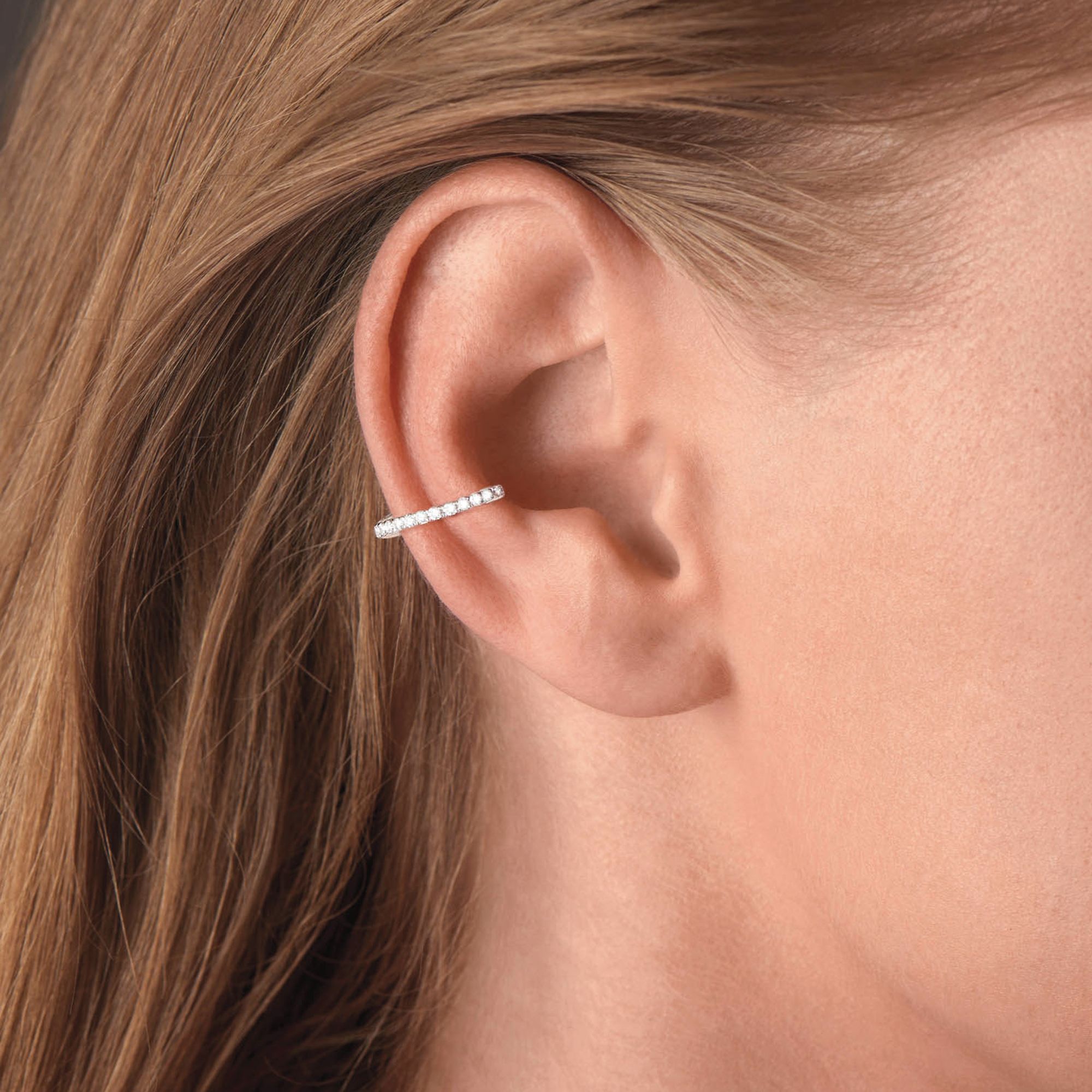 Diamond Single Ear Cuff in 14kt White Gold