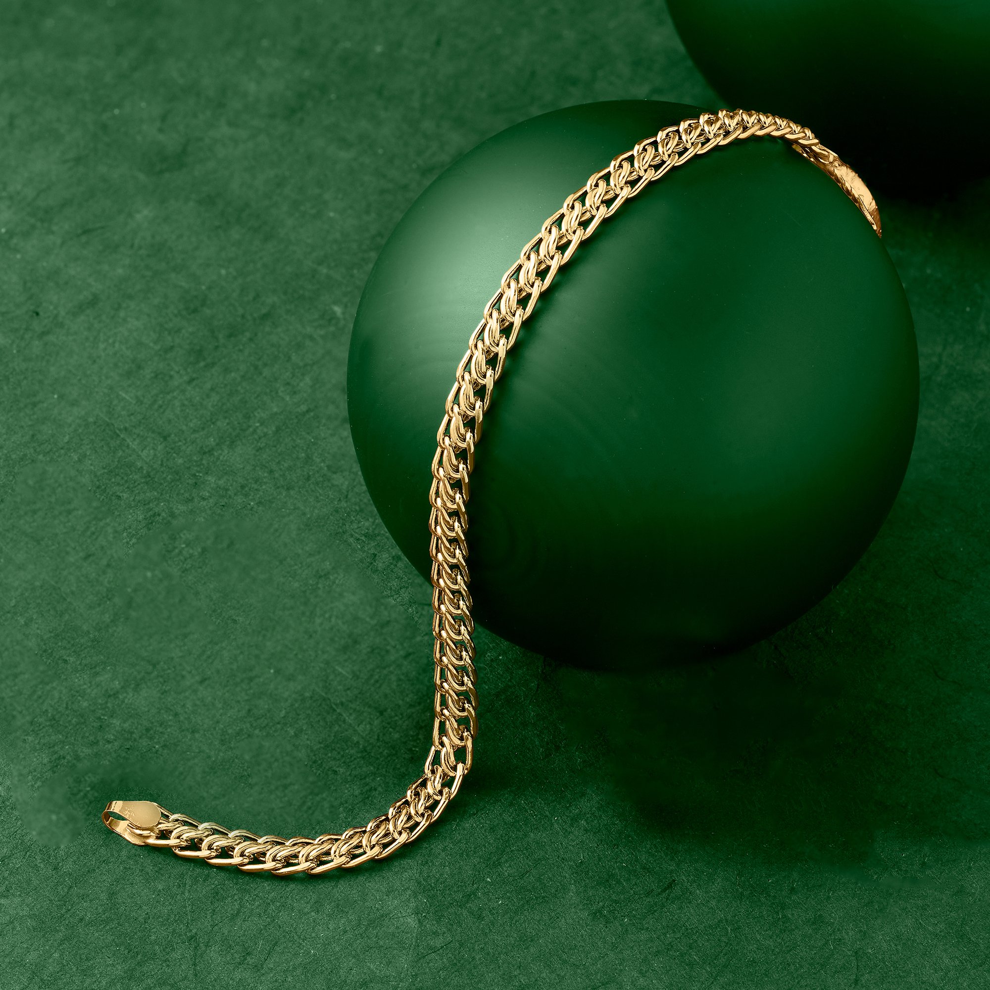 Italian 18kt Yellow Gold Flat-Link Chain Bracelet Italian 18kt Yellow Gold Flat-Link Chain Bracelet