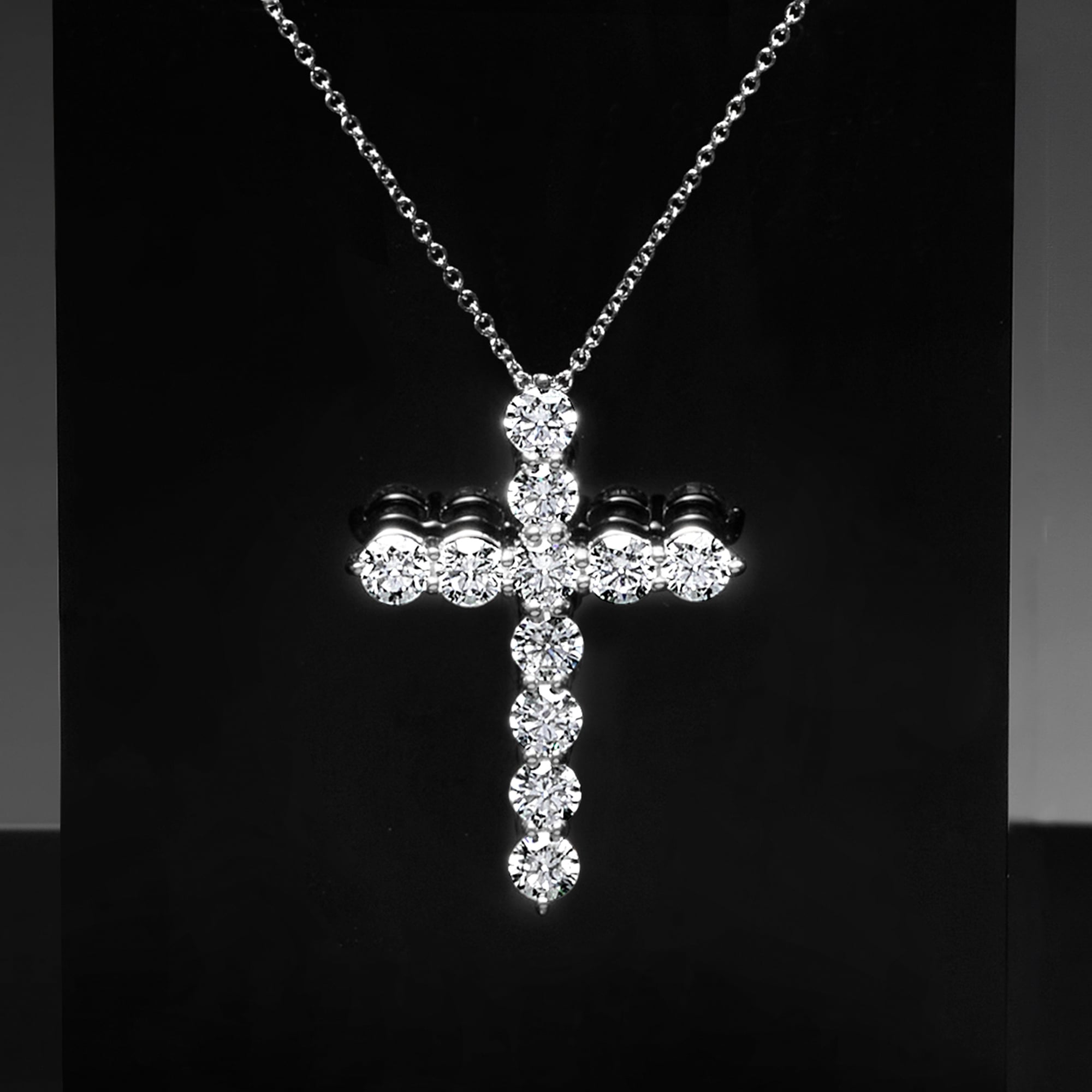 2.00 ct. t.w. Lab-Grown Diamond Cross Pendant Necklace in 14kt