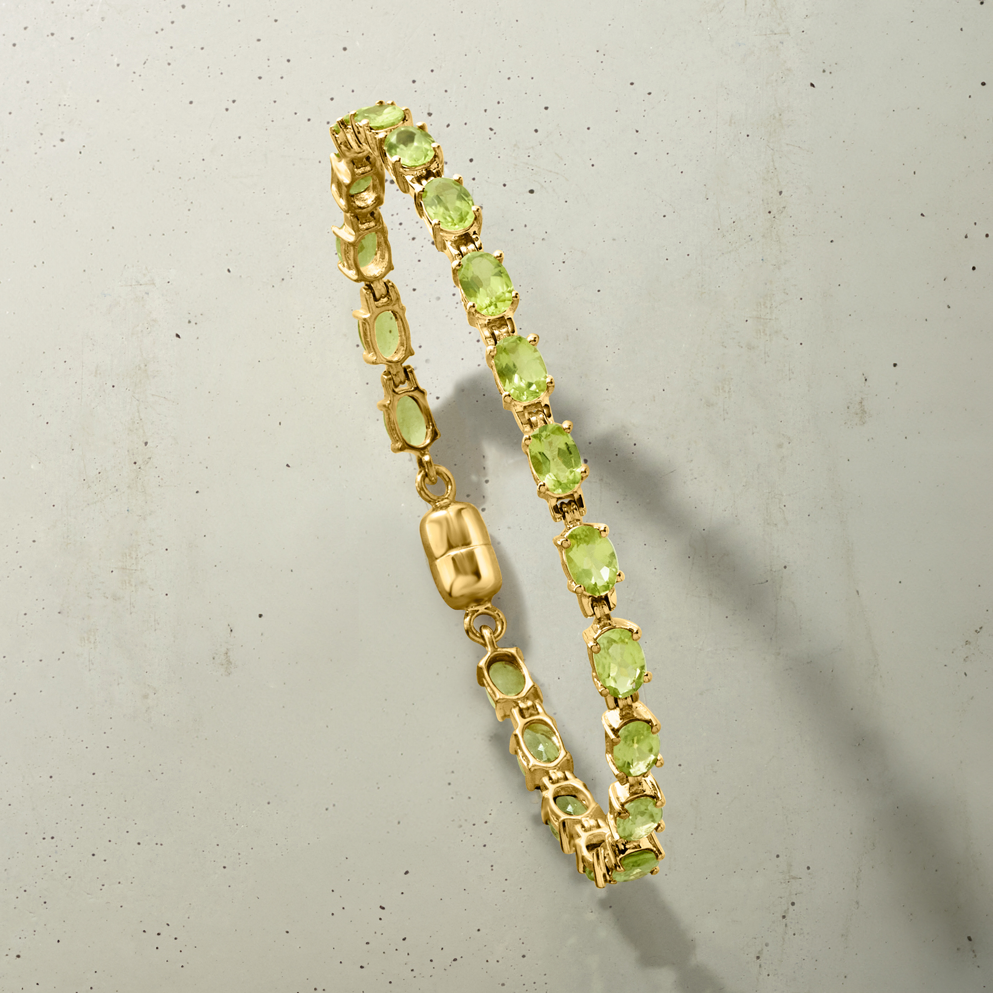 8.50 ct. t.w. Peridot Tennis Bracelet in 18kt Gold Over Sterling