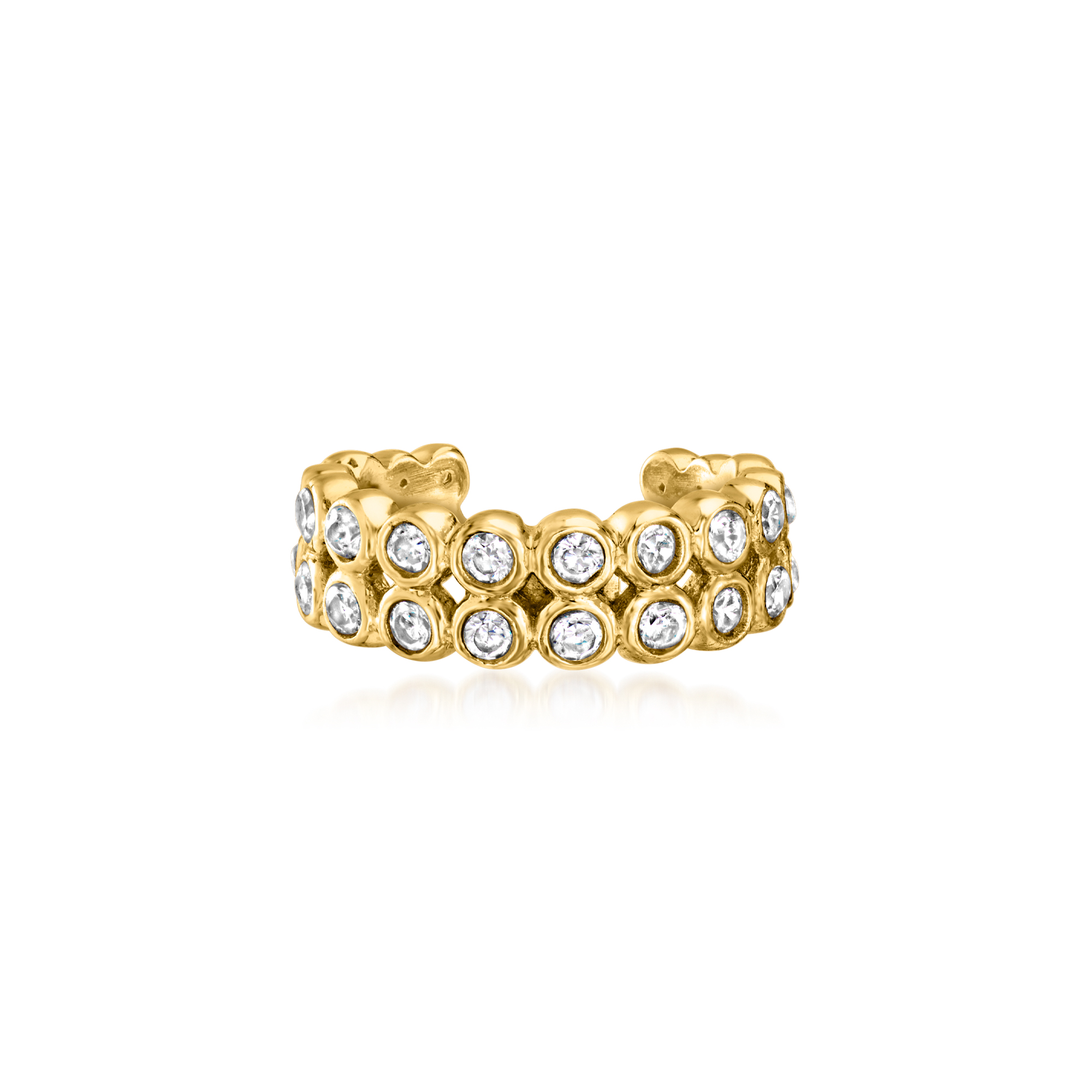 50 ct. t.w. Bezel-Set CZ Single Ear Cuff in 18kt Gold Over