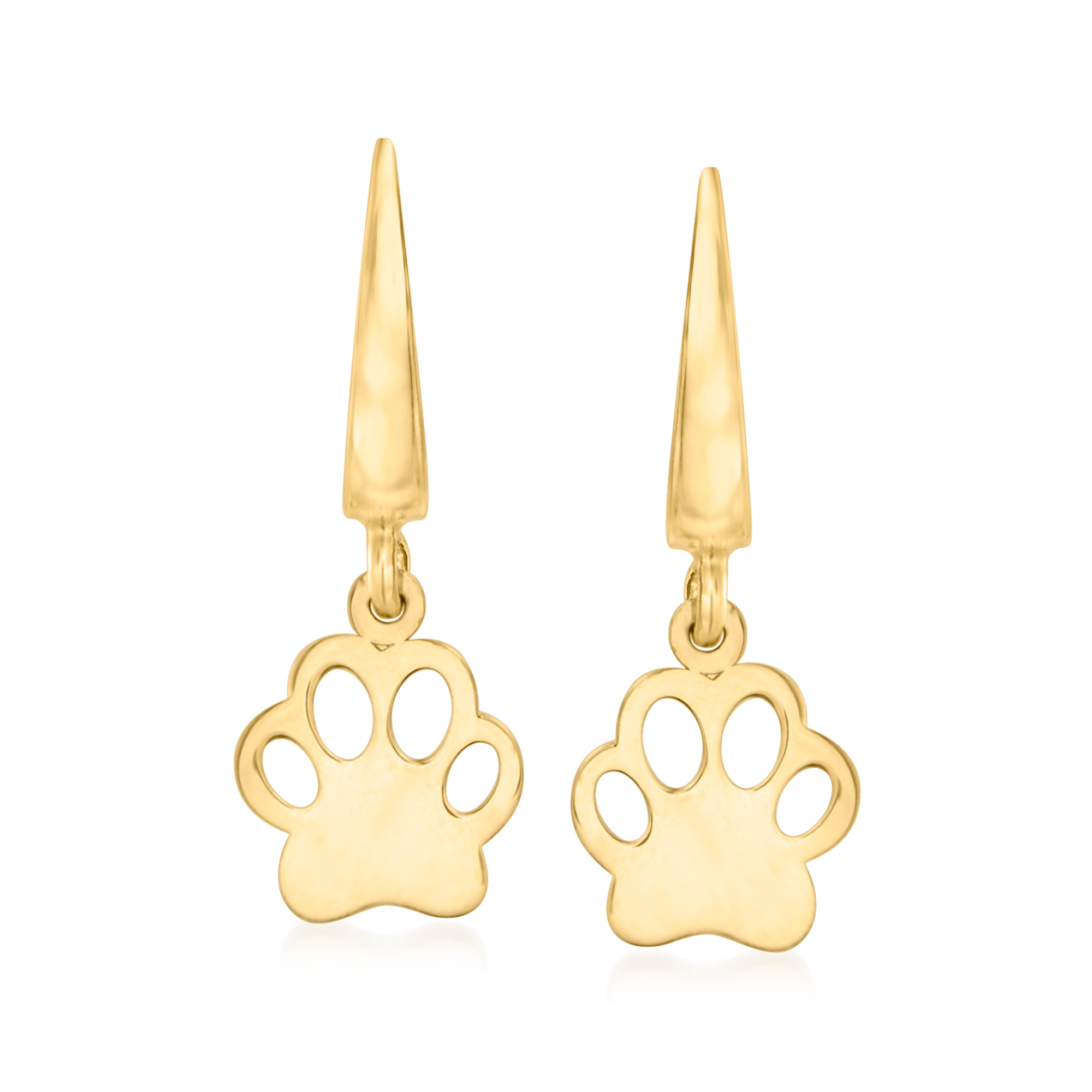 Ag Sterling Heart Paw Print Drop Earrings in Holiday Box