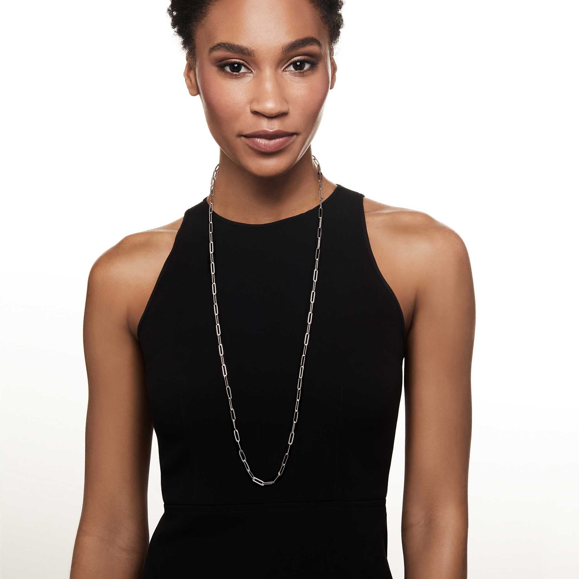 Charles Garnier Sterling Silver Paper Clip Link Necklace