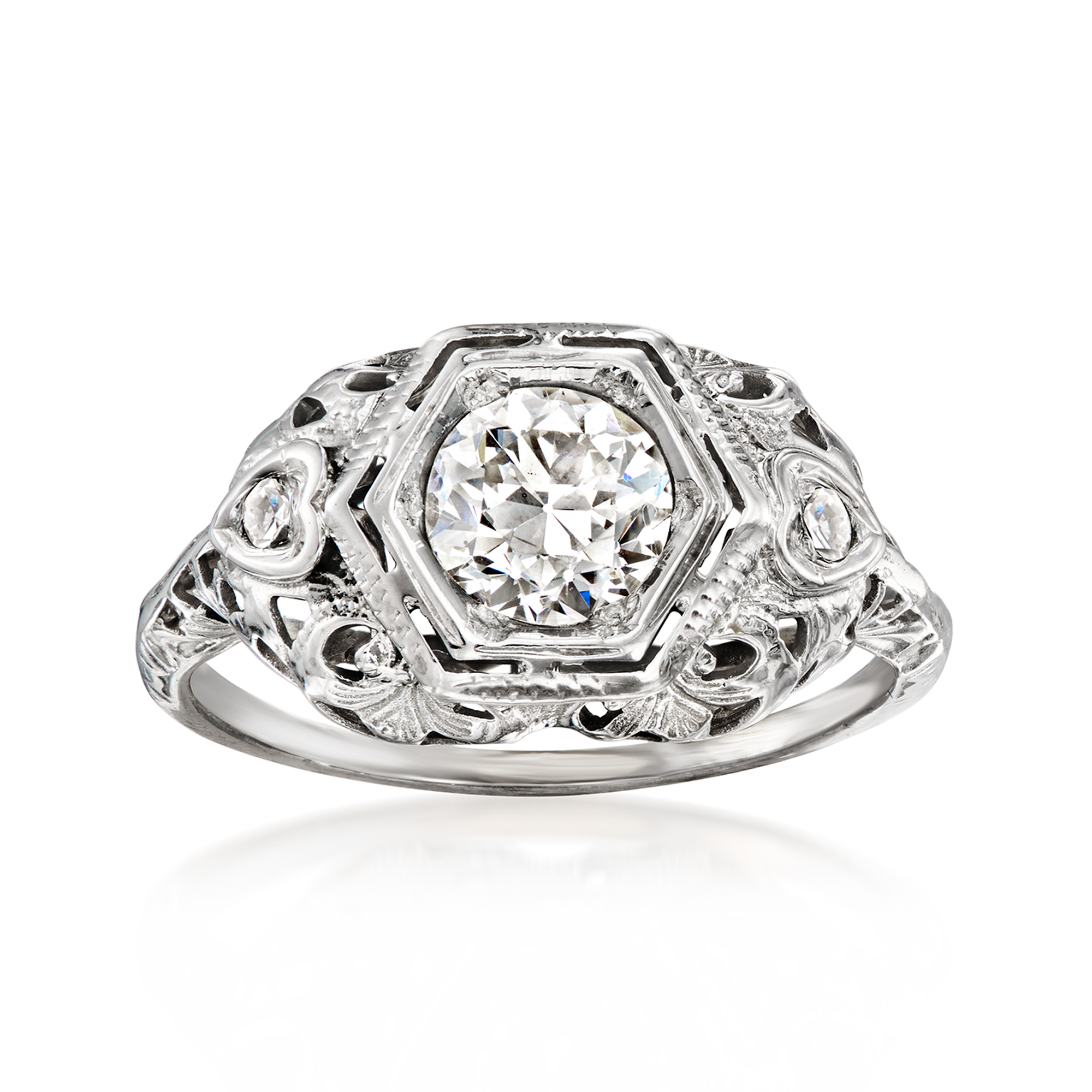 C. 1990 Vintage 1.00 ct. t.w. Diamond Crisscross Ring in 14kt
