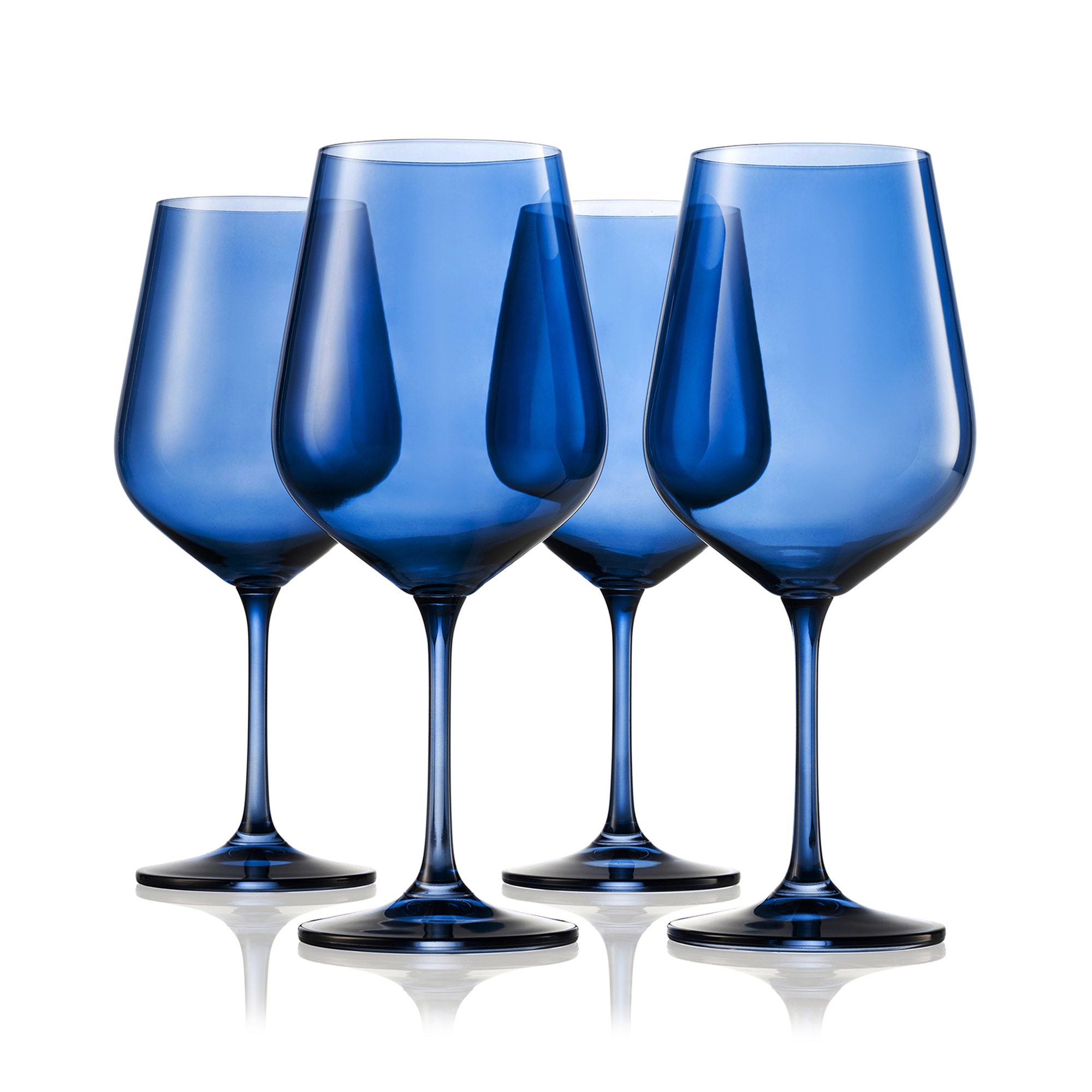 Godinger Set of 4 Navy Blue Wine Glasses RossSimons