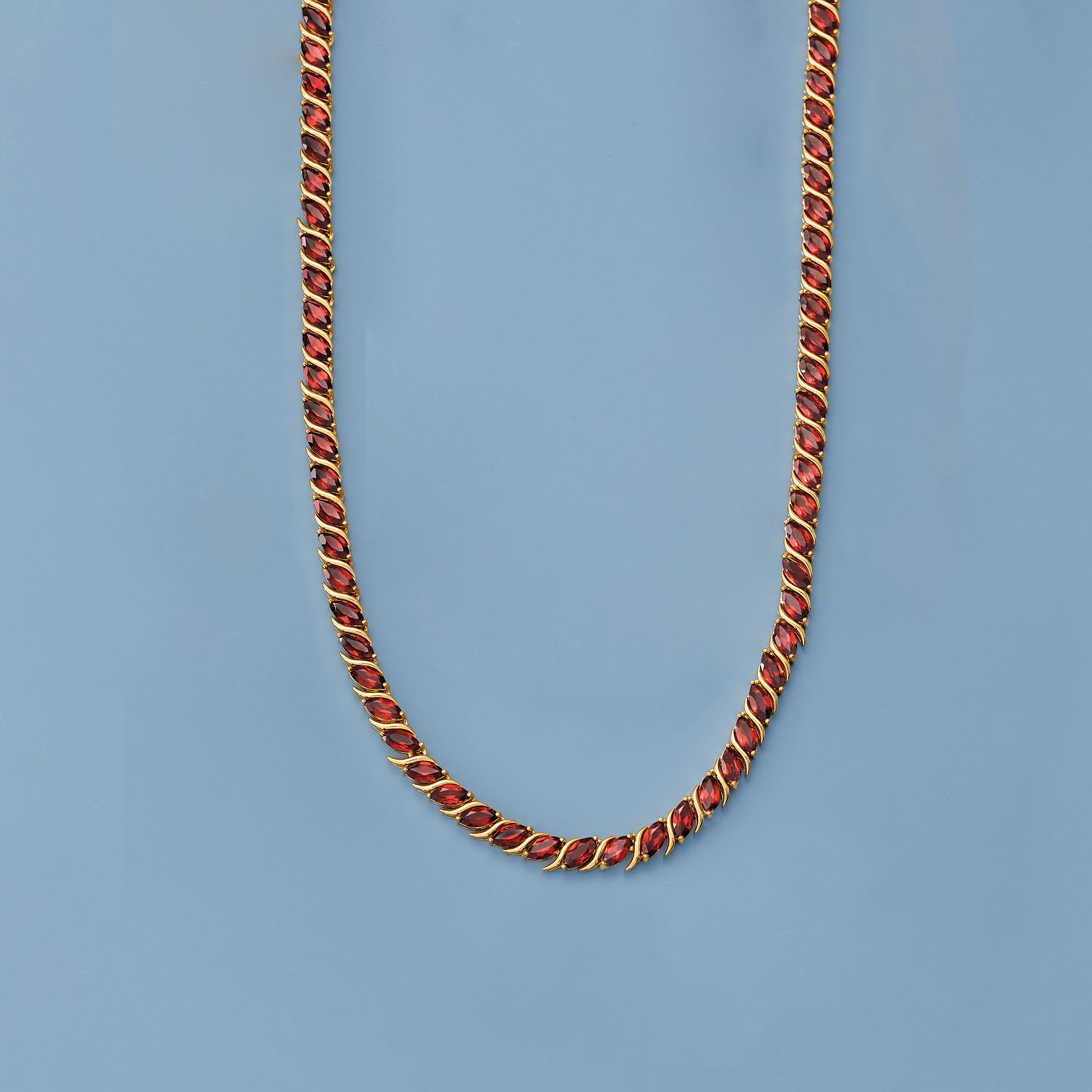 20.00 ct. t.w. Garnet Tennis Necklace in 18kt Yellow Gold