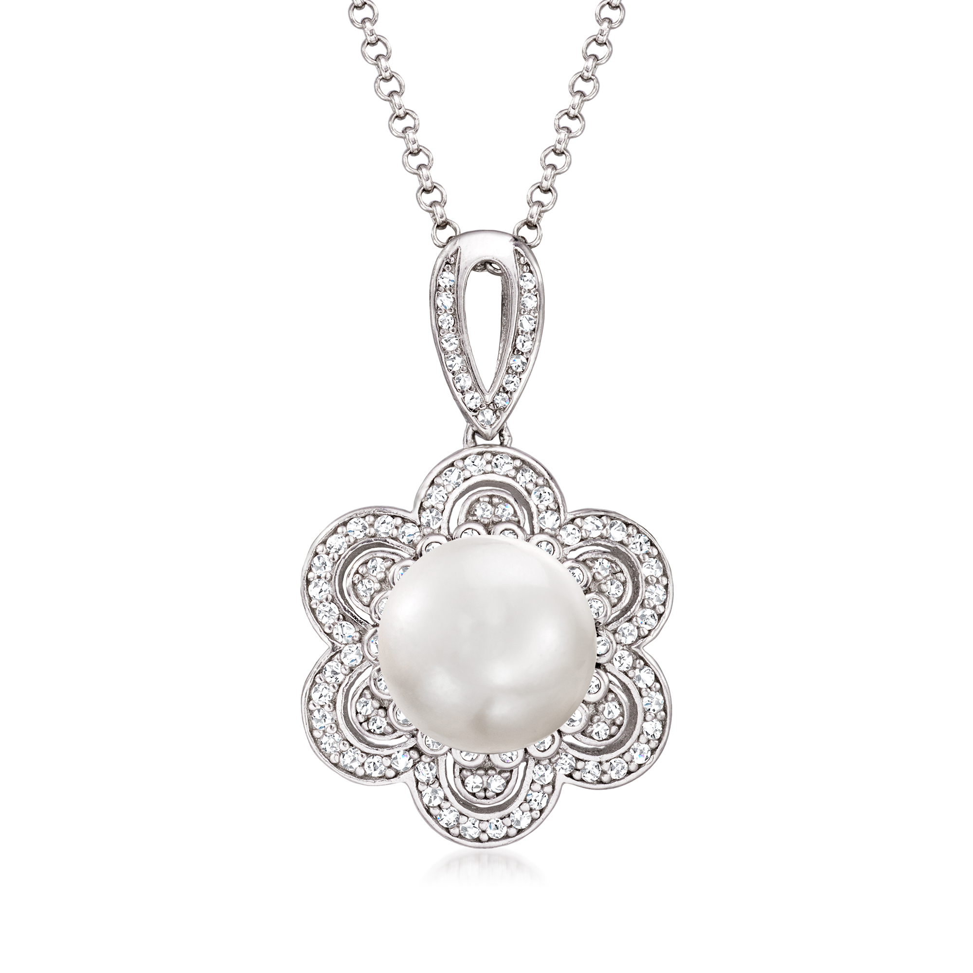 ★ROSEMONT★ SILVER Pearl Necklace RC0383 Simplicity Pearl Collar Necklace | Dillard's