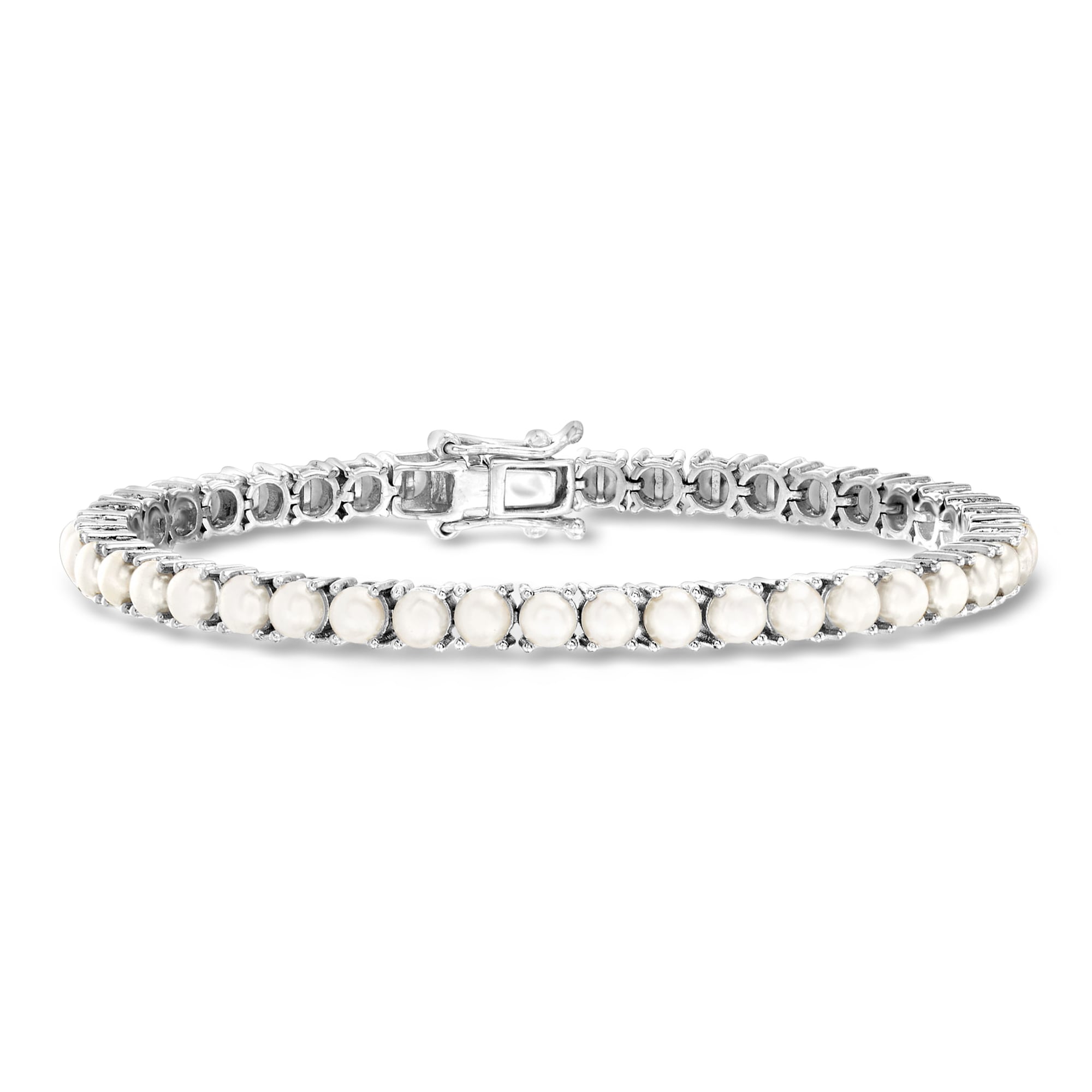 4mm Cultured Pearl Tennis Bracelet in Sterling Silver | Ross Simons