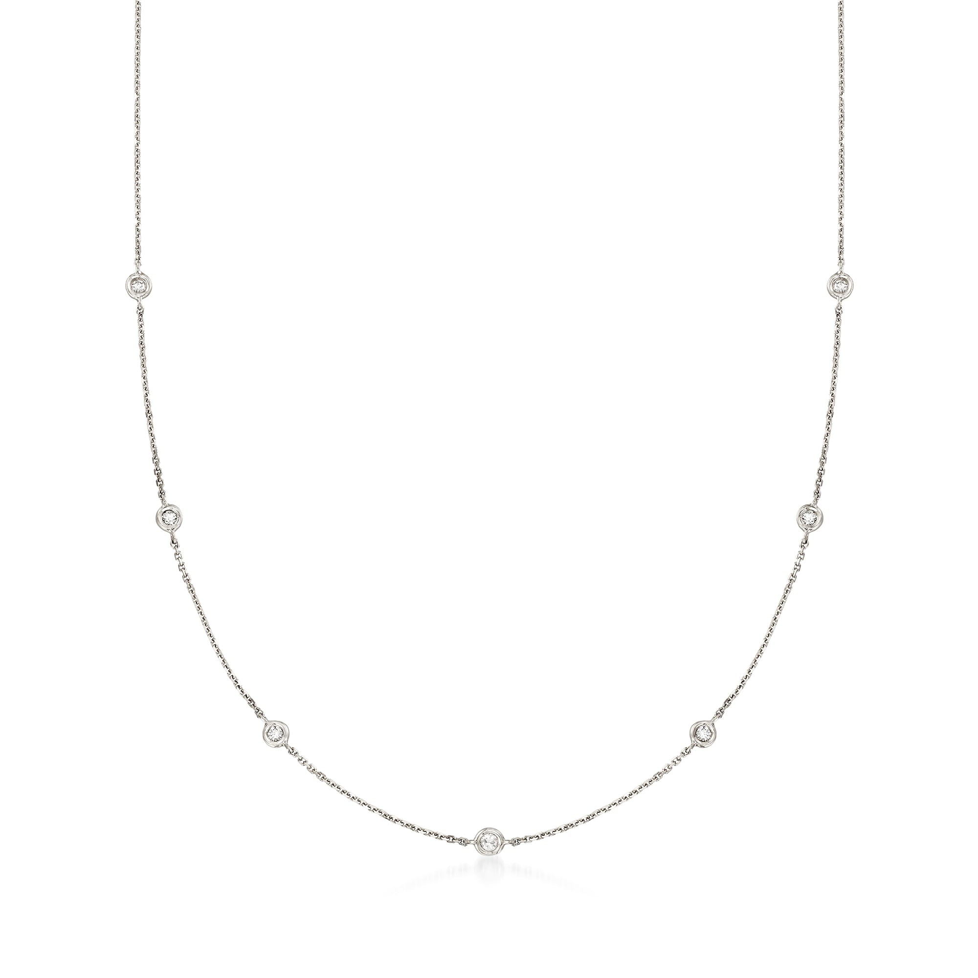 15.00 ct. t.w. Graduated Lab-Grown Diamond Tennis Necklace in 14kt
