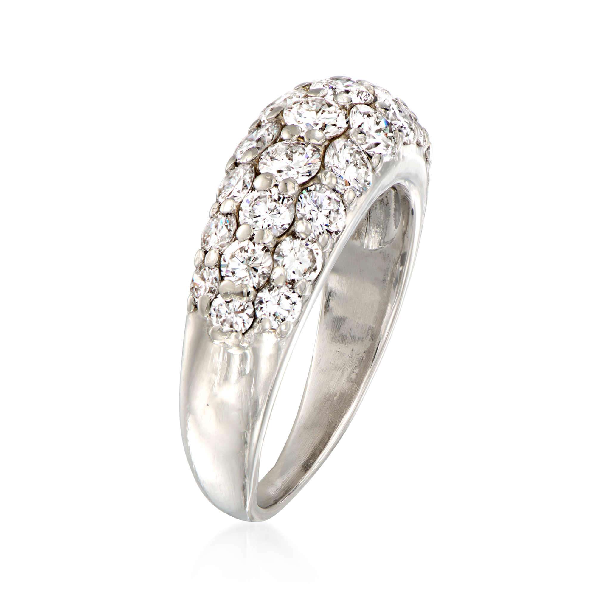 Radyクション2点です C. 1990 Vintage 2.39 ct. t.w. Diamond Three-Row Ring in Platinum