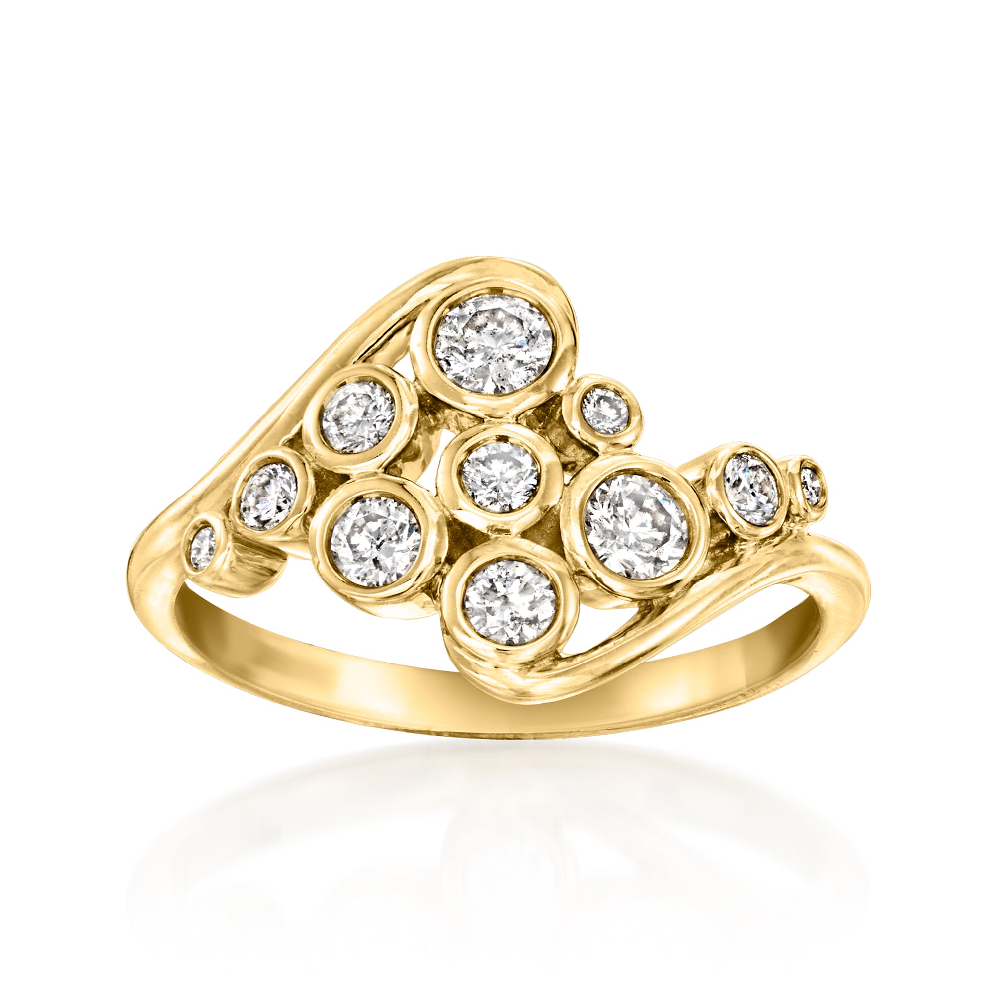 ringo✾︎ 5/30-6/13 50 ct. t.w. Bezel-Set Diamond Multi-Row Ring in 14kt Yellow Gold
