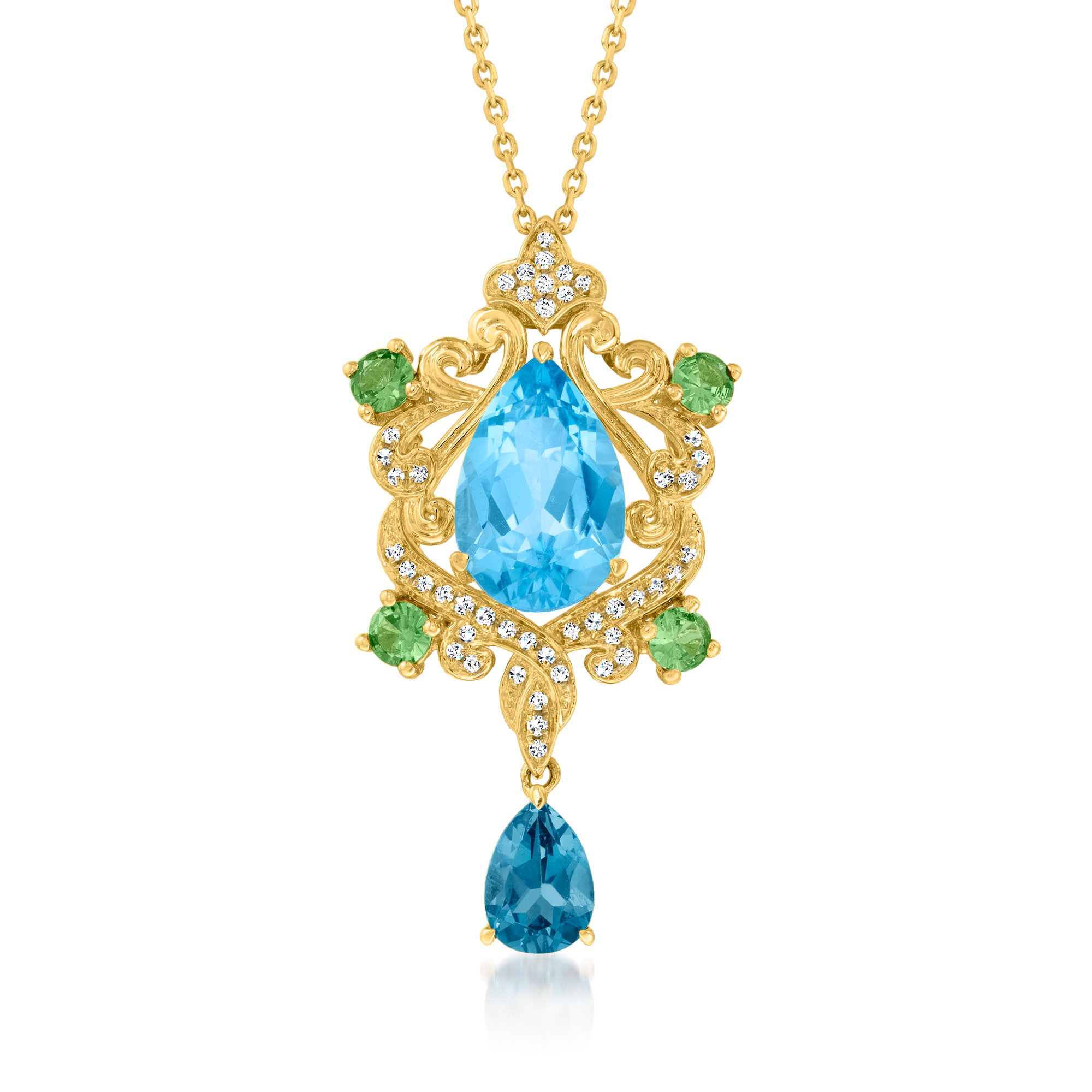 Ross-Simons Italian 5.00 Carat Aquamarine Pendant Necklace in 14kt ...