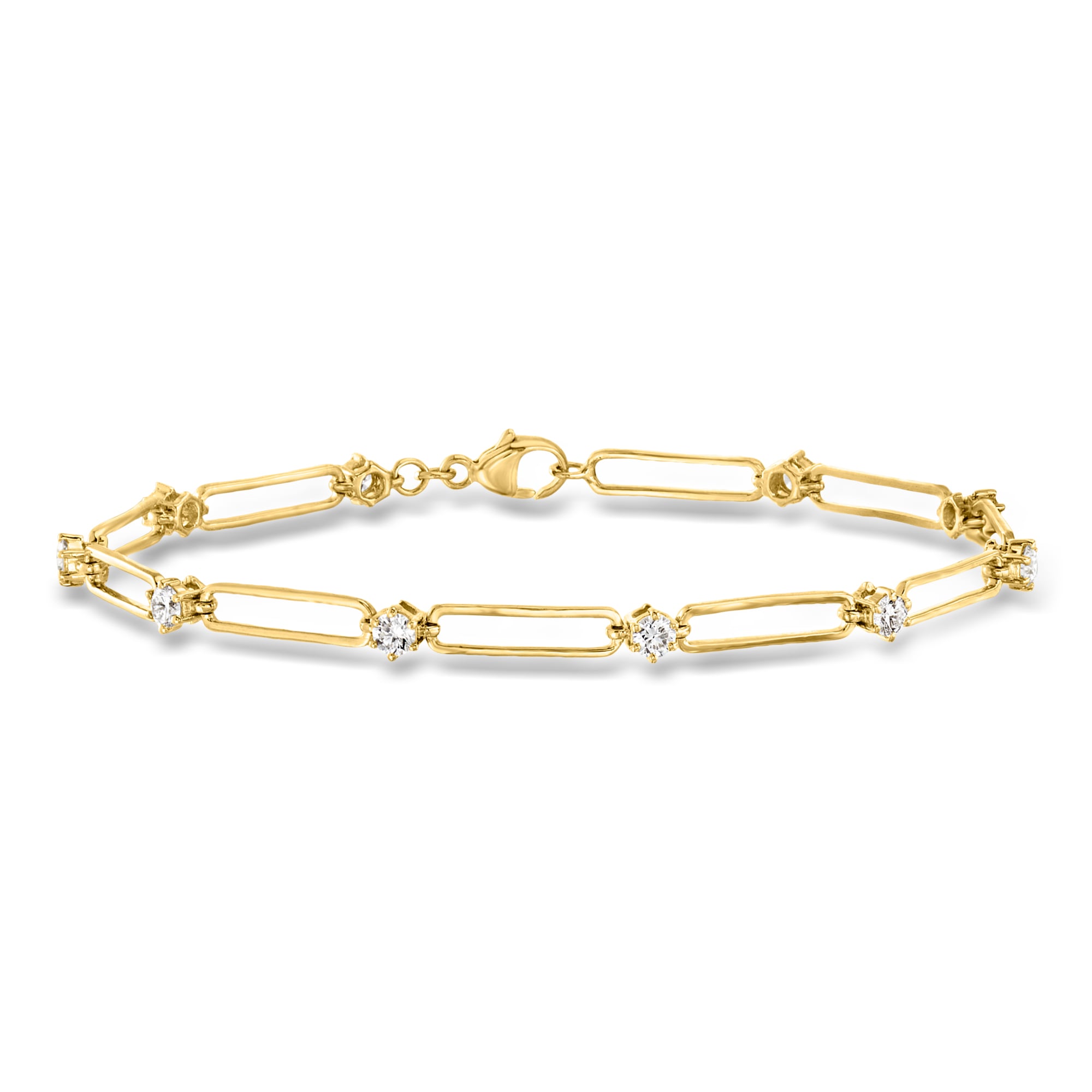 1.20 ct. t.w. Lab-Grown Diamond Paper Clip Link Bracelet in 18kt
