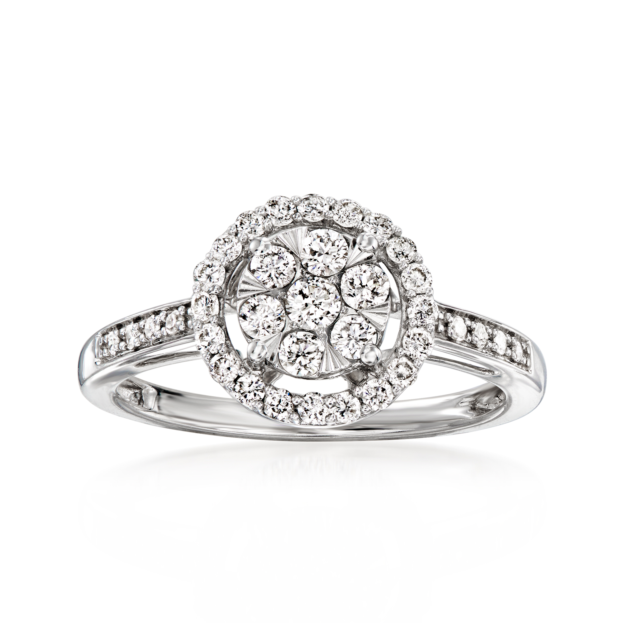 CLASSICAL Diamonds 20〜23 C. 2000 Vintage .52 ct. t.w. Diamond Cluster Ring in 14kt