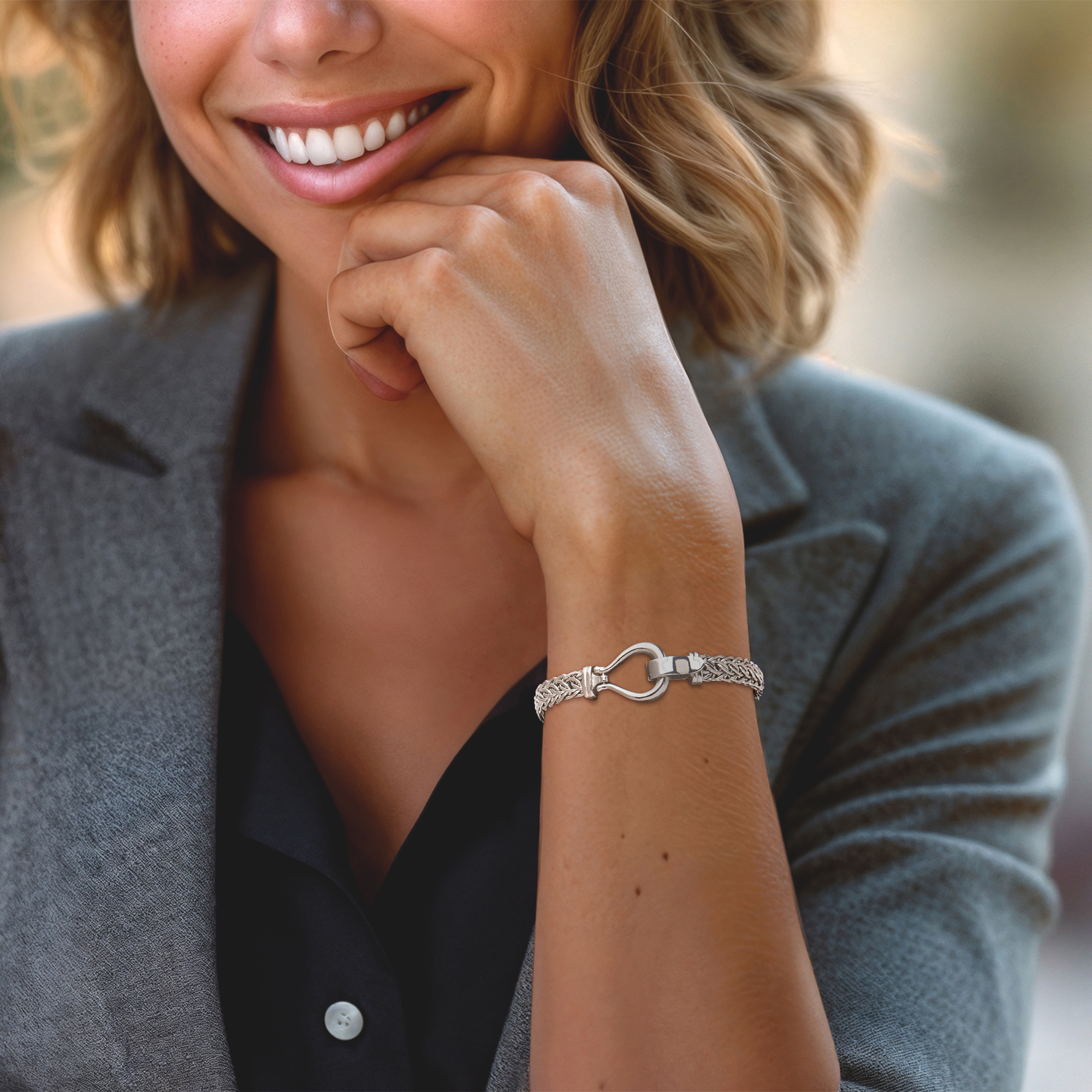 Sterling Silver Cestina-Link Bracelet