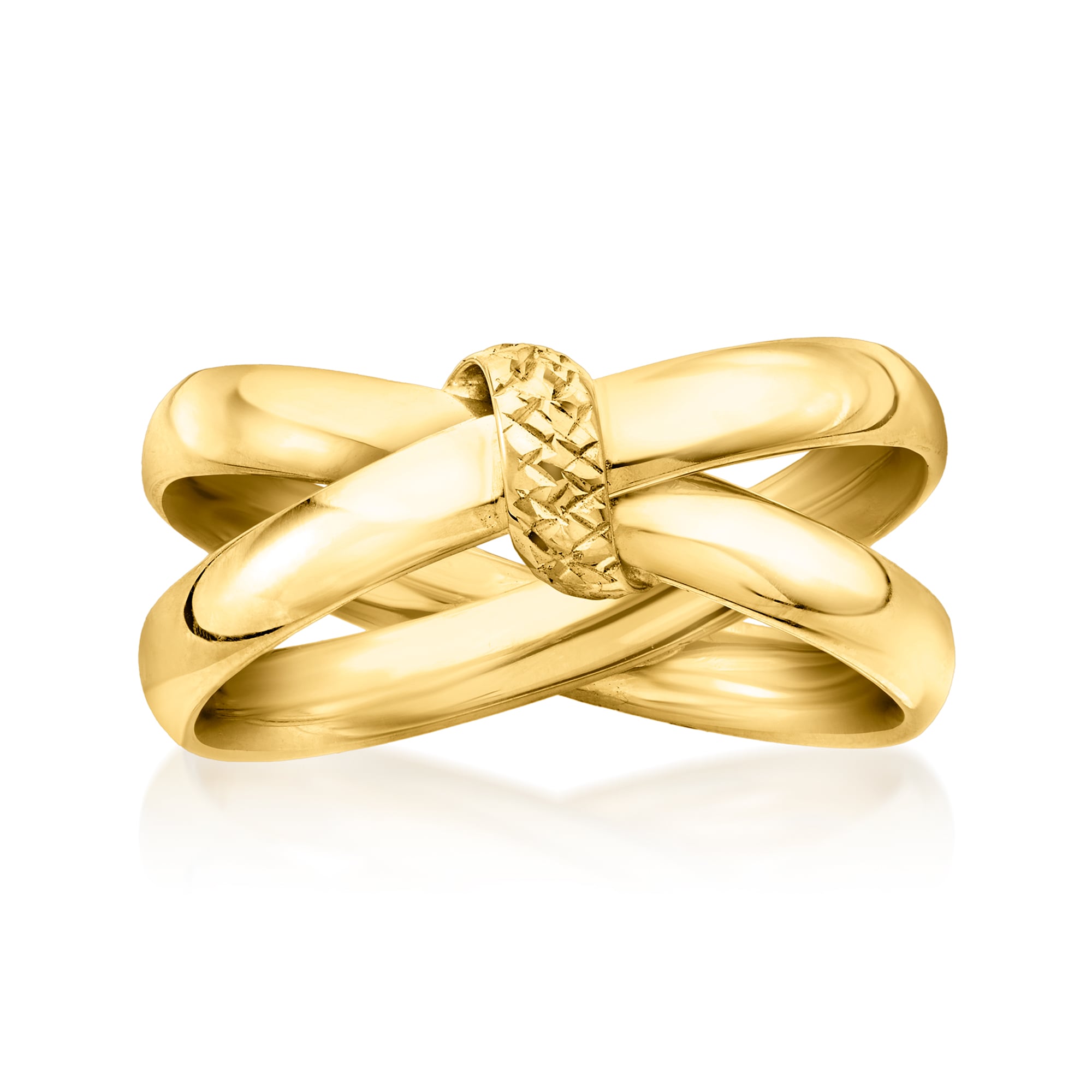 Italian 18kt Yellow Gold Bypass Ring. Size 7 | Ross Simons