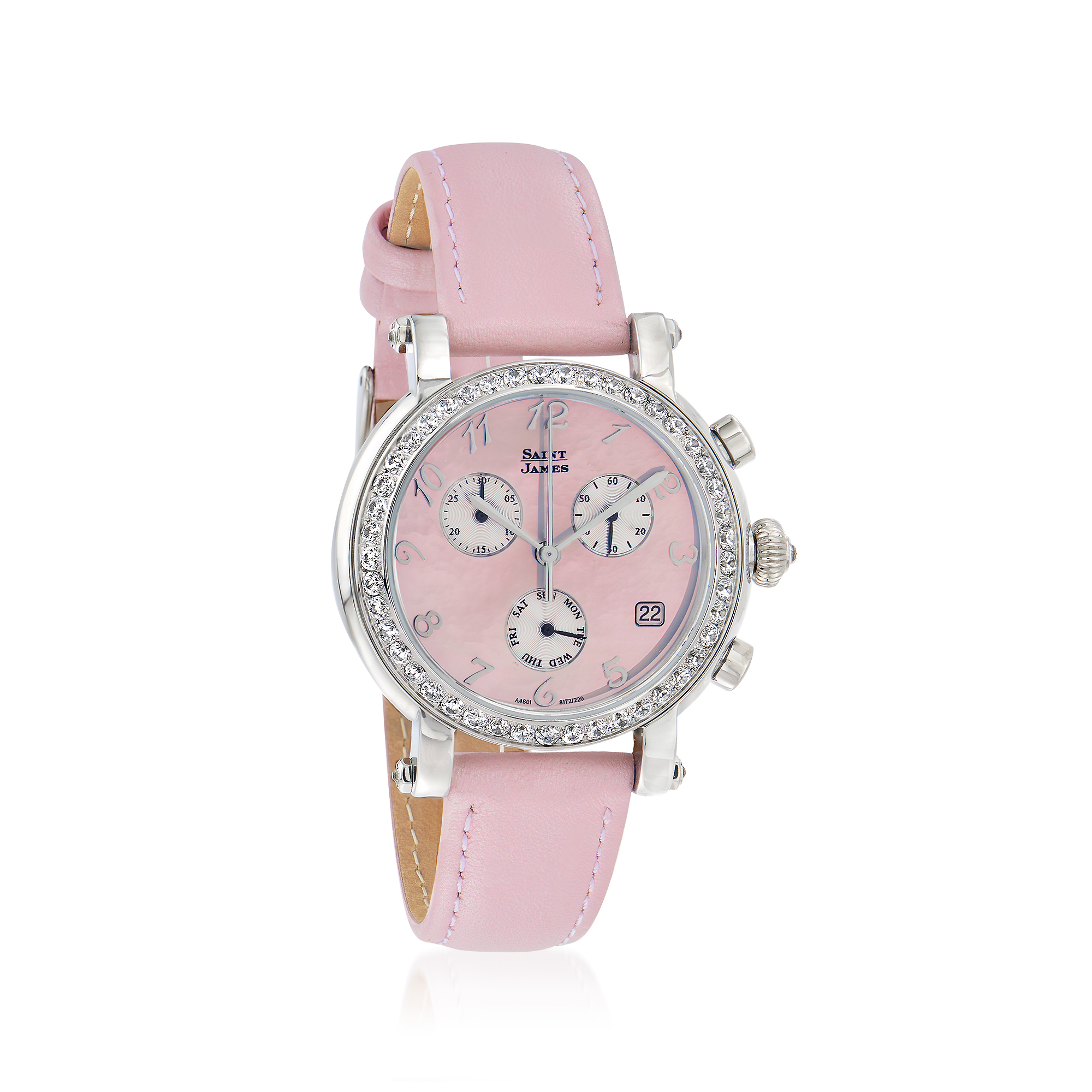 Saint James Women's 36mm Pink MotherOfPearl Watch in Stainless Steel