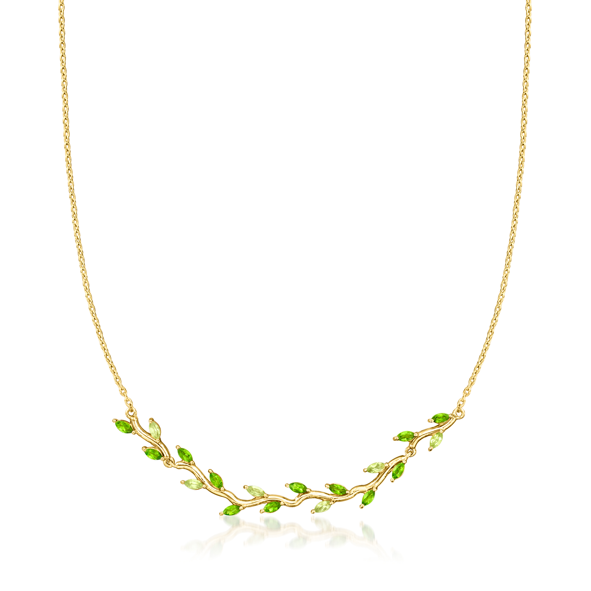80 ct. t.w. Chrome Diopside and .40 ct. t.w. Peridot Leaf 80 ct. t.w. Chrome Diopside and .40 ct. t.w. Peridot Leaf