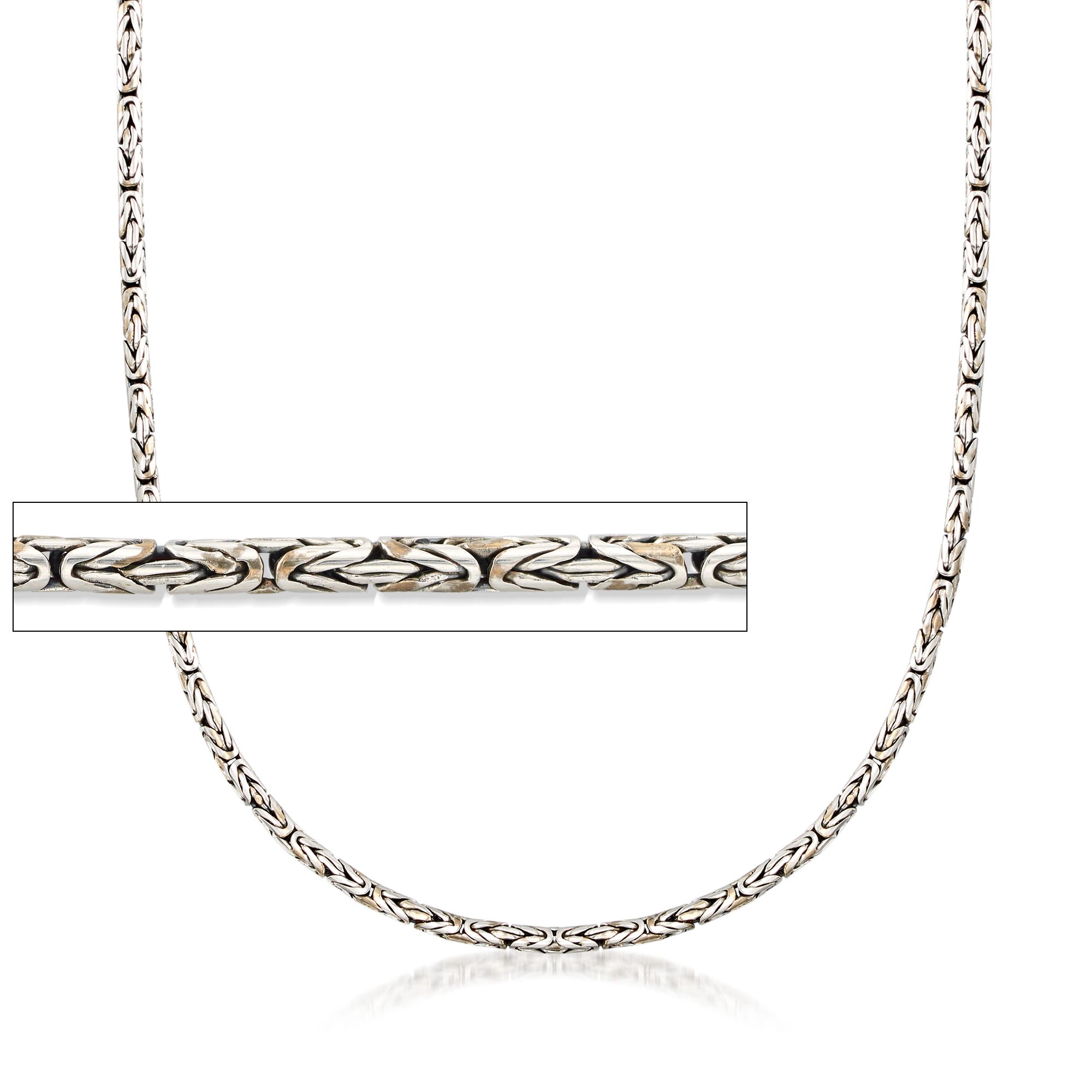 2.5mm Sterling Silver Round Byzantine 