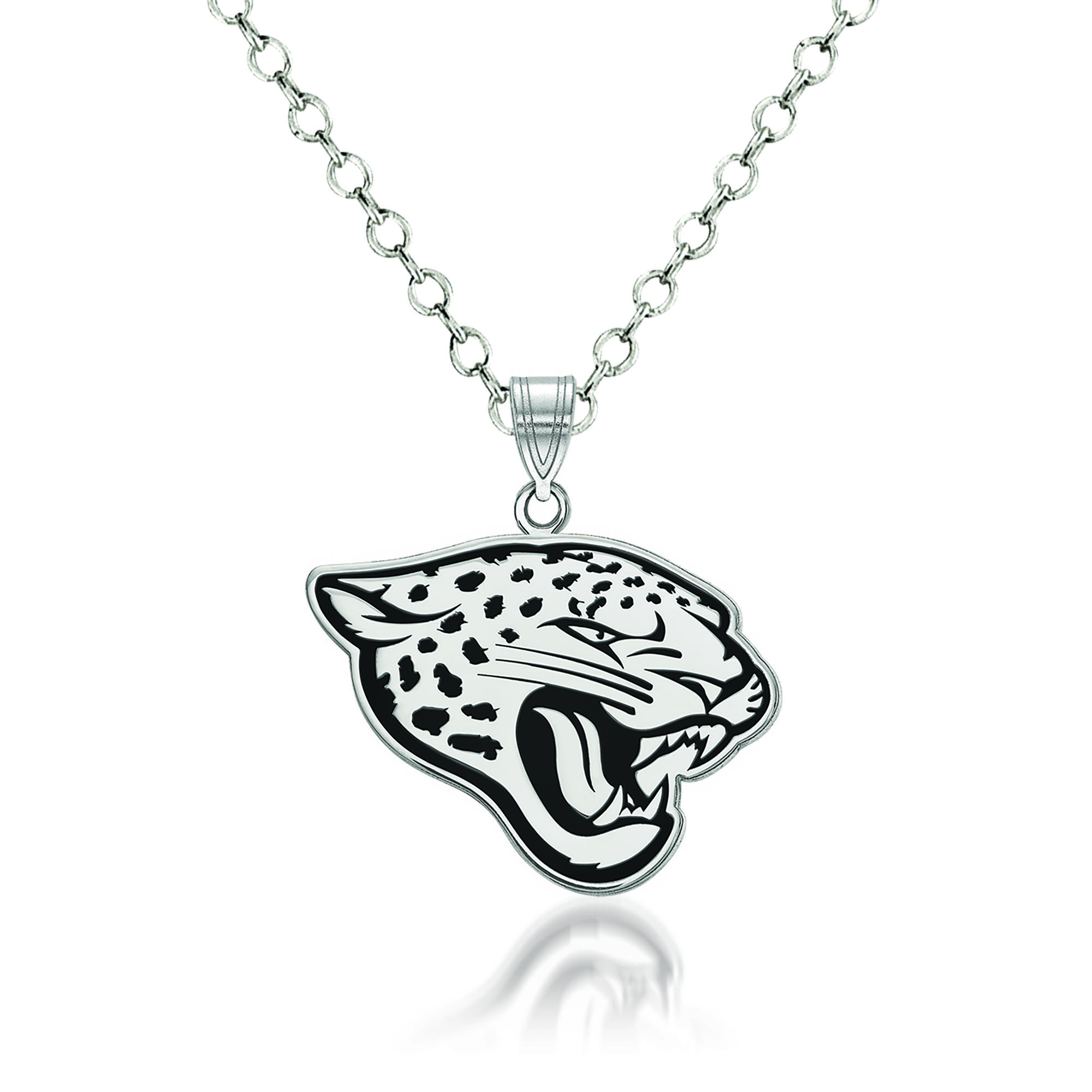 Sterling Silver NFL Jacksonville Jaguars Enamel Pendant Necklace