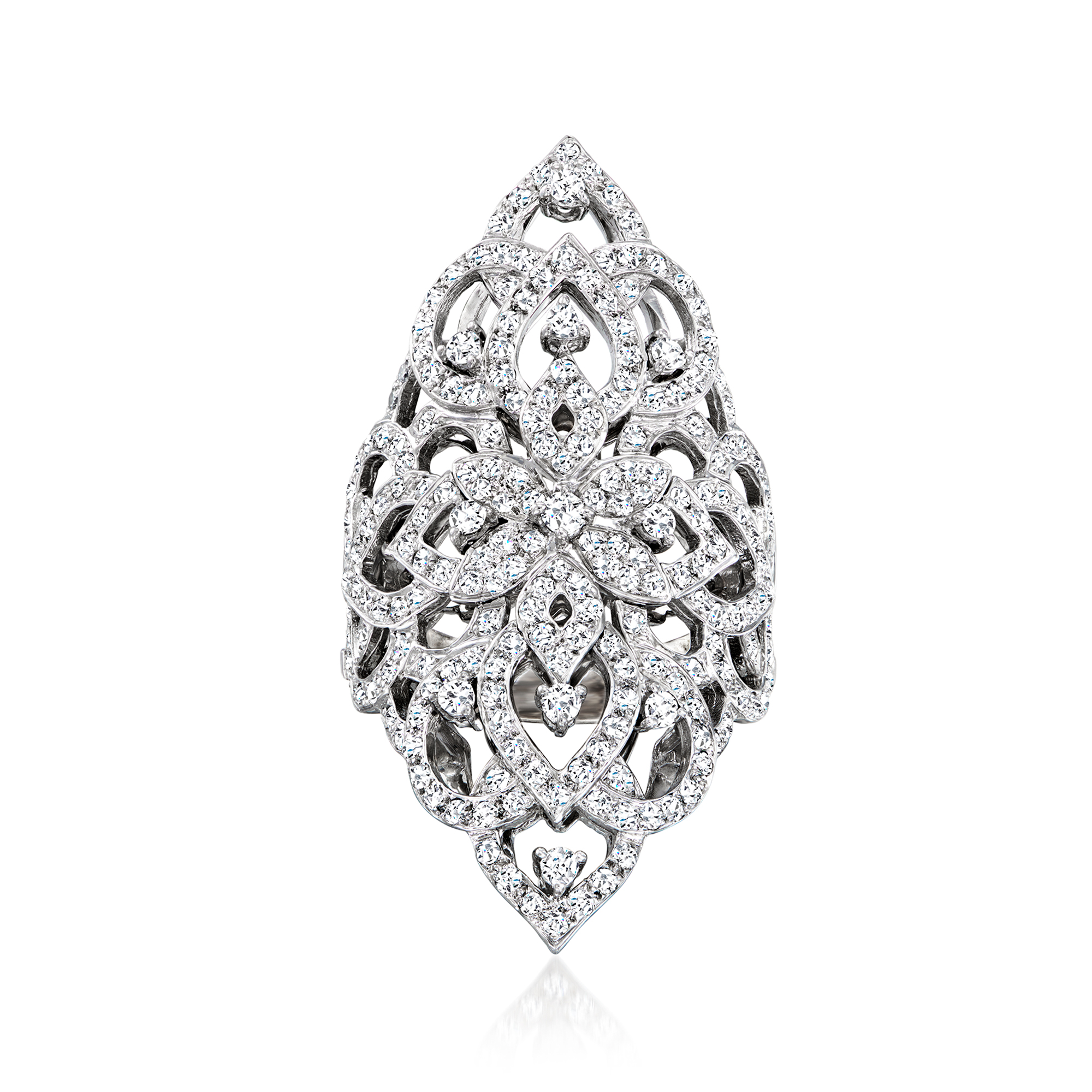 C. 1990 Vintage 3.60 ct. t.w. Diamond Ring in 18kt White Gold